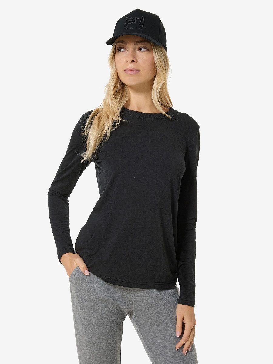 SUPER.NATURAL Langarmshirt für Damen, nachhaltig, Merino modern, atmungsaktiv