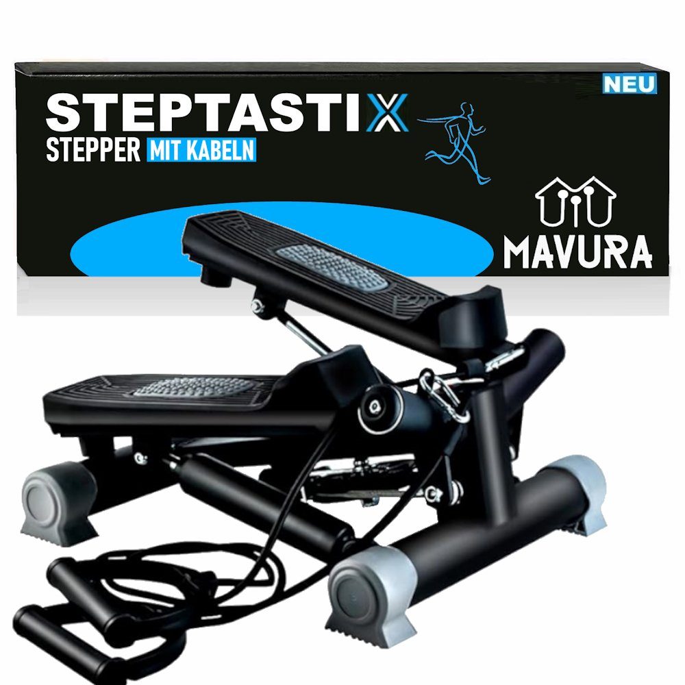 MAVURA Mini Stepper STEPTASTIX Mini Side Stepper Swingstepper Fitness Heimtrainer Aerobic Fitnessgerat Auf und Ab Stepper mit Trainingsbander