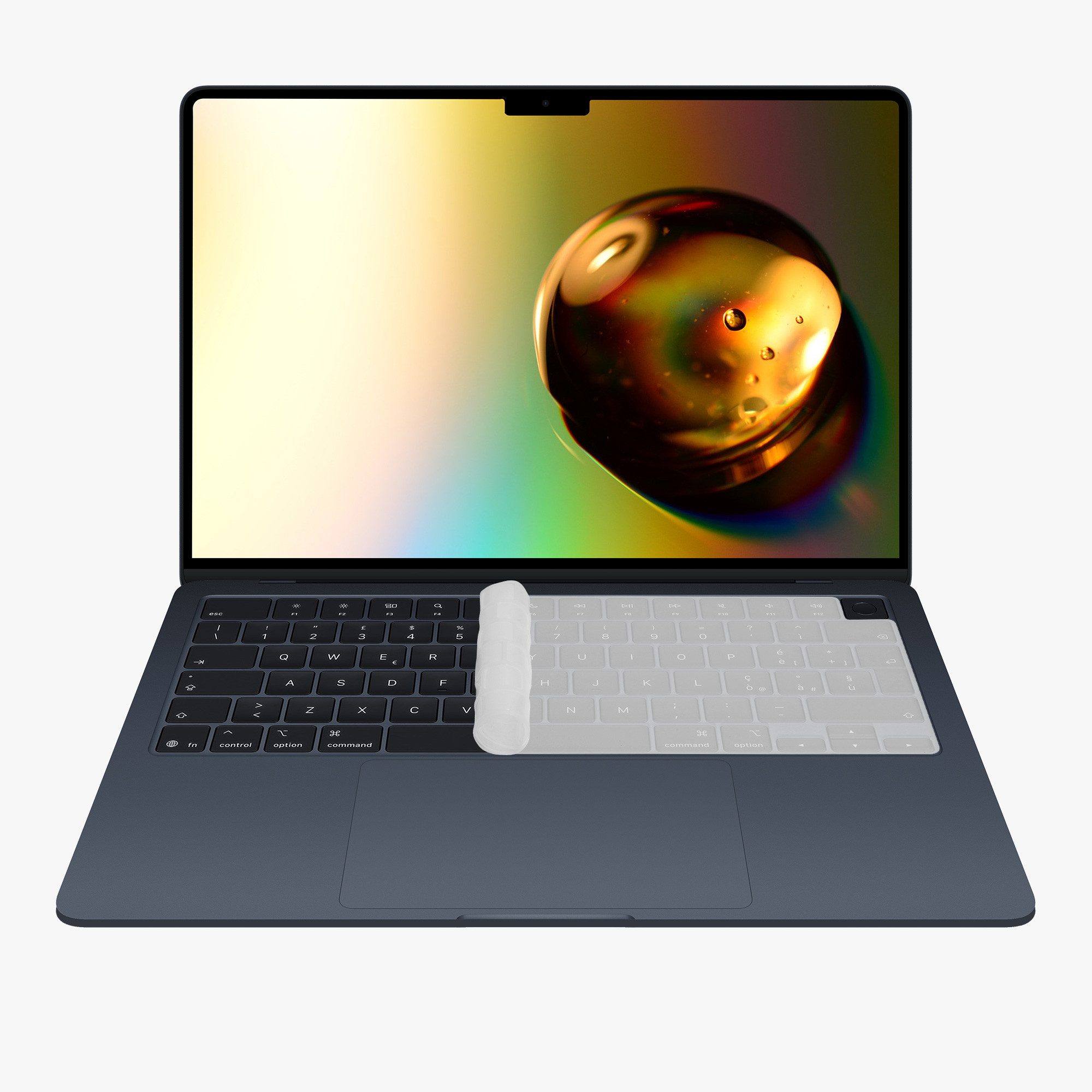 kwmobile Schutz-Set Silikon Tastaturschutz für Apple Macbook Air 13 M4 2025 A3240, Keyboard Cover - Abdeckung unbeschriftet - Transparent – Bild 2 von 5