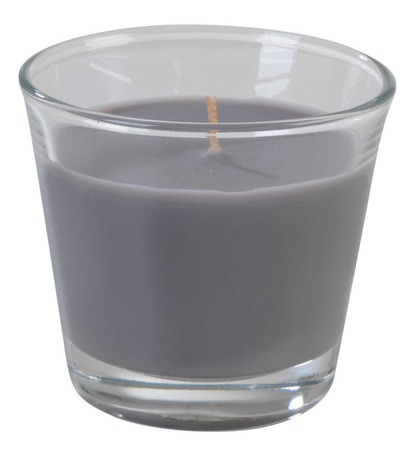 Duftkerze im Glas KINDALO, Harmony, Grau, Ø 9 x H 8 cm