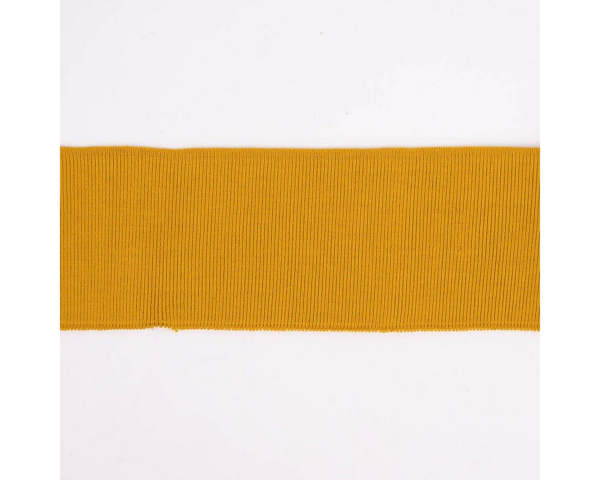 Thumbnail - SCHÖNER LEBEN. Stoff Cuff Bündchen Fertigbündchen Organic Bio einfarbig senfgelb 7x135cm, allergikergeeignet