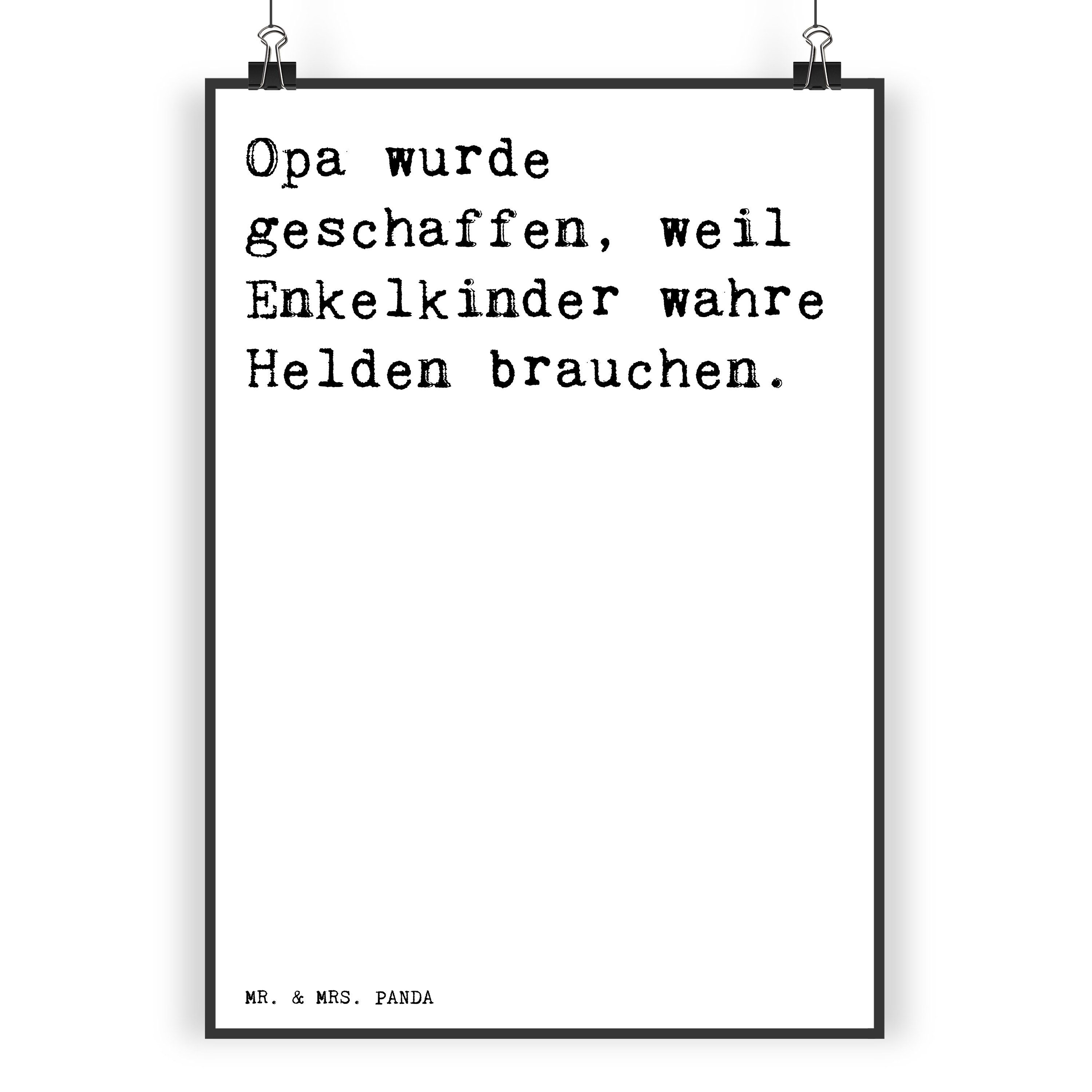 Mr. & Mrs. Panda Poster »Opa wurde geschaffen, weil... Weiß Spruch