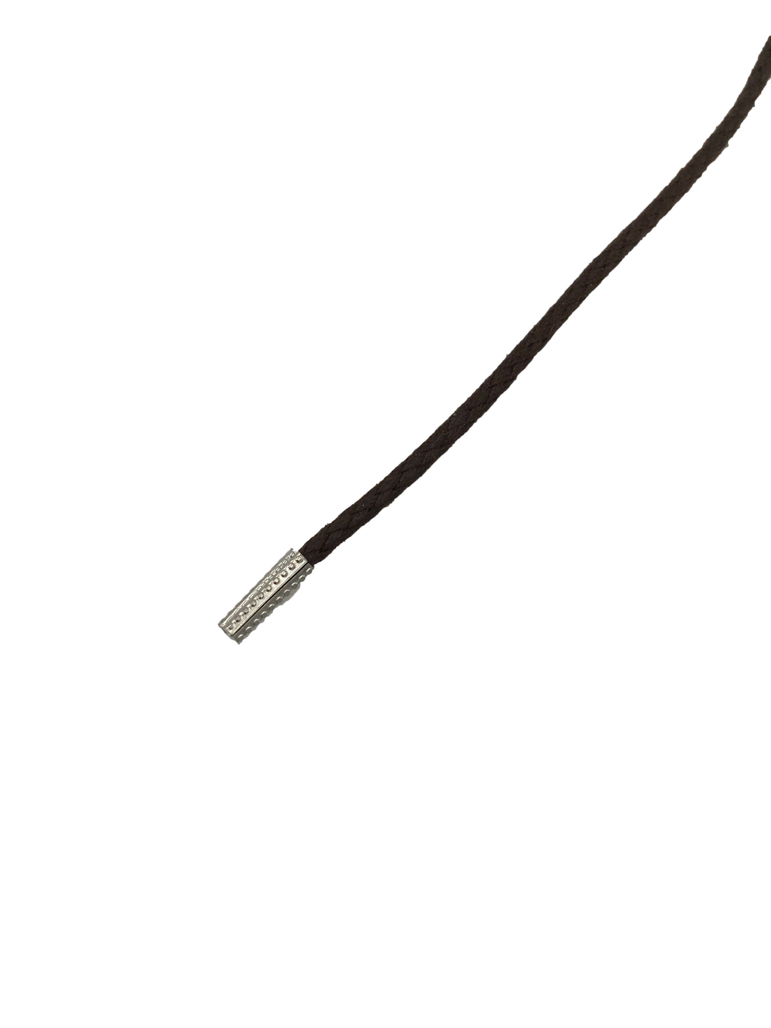 Rema Schnürsenkel Rema Schnürsenkel Dunkelbraun - rund - gewachst - Kordel - ca. 2,5 mm dünn für Sie nach Wunschlänge geschnitten und mit Metallenden versehen
