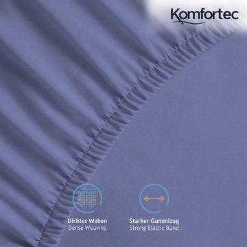 Spannbettlaken Boxspringbett bis 15cm - 30cm Matratzenhöhe, Komfortec, Mikrofaser, Gummizug: Rundum, (1 Stück), 90x200 cm, Lila