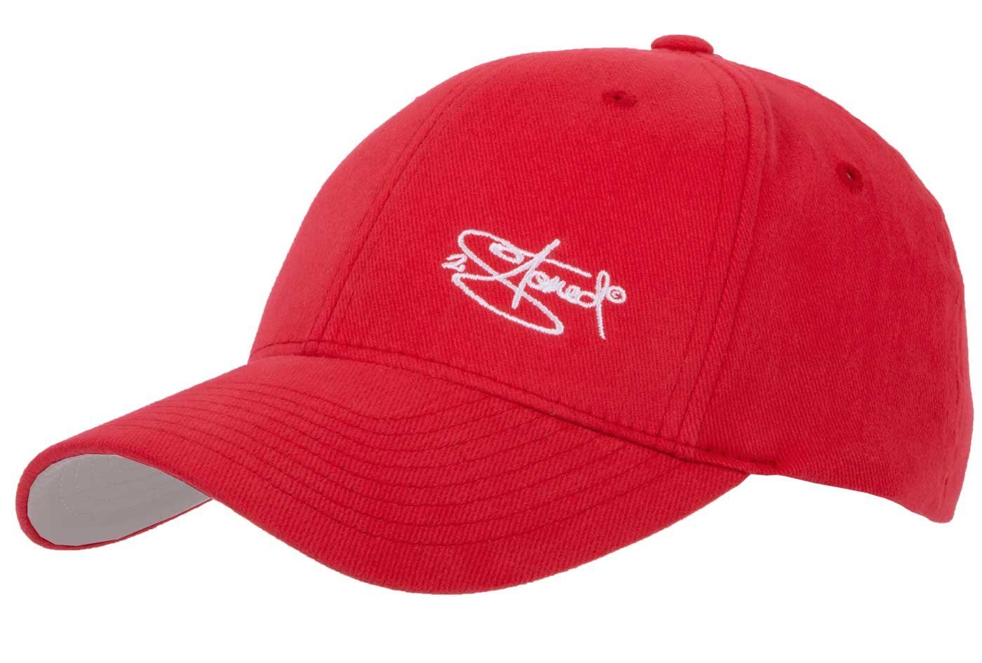 2Stoned Baseball Cap Flexfit Cap mit Stick Classic Logo für Damen, Herren und Kinder hinten geschlossen, verstärkte Front, mittleres Profil Rot