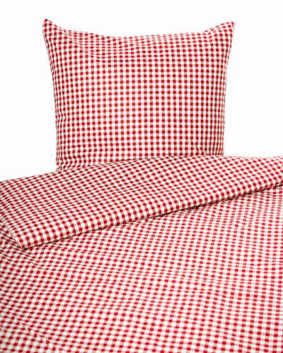 Bettwäsche »im Landhaus Karo mit Reißverschluss 100% Baumwolle«, TextilDepot24, mit Reißverschluss