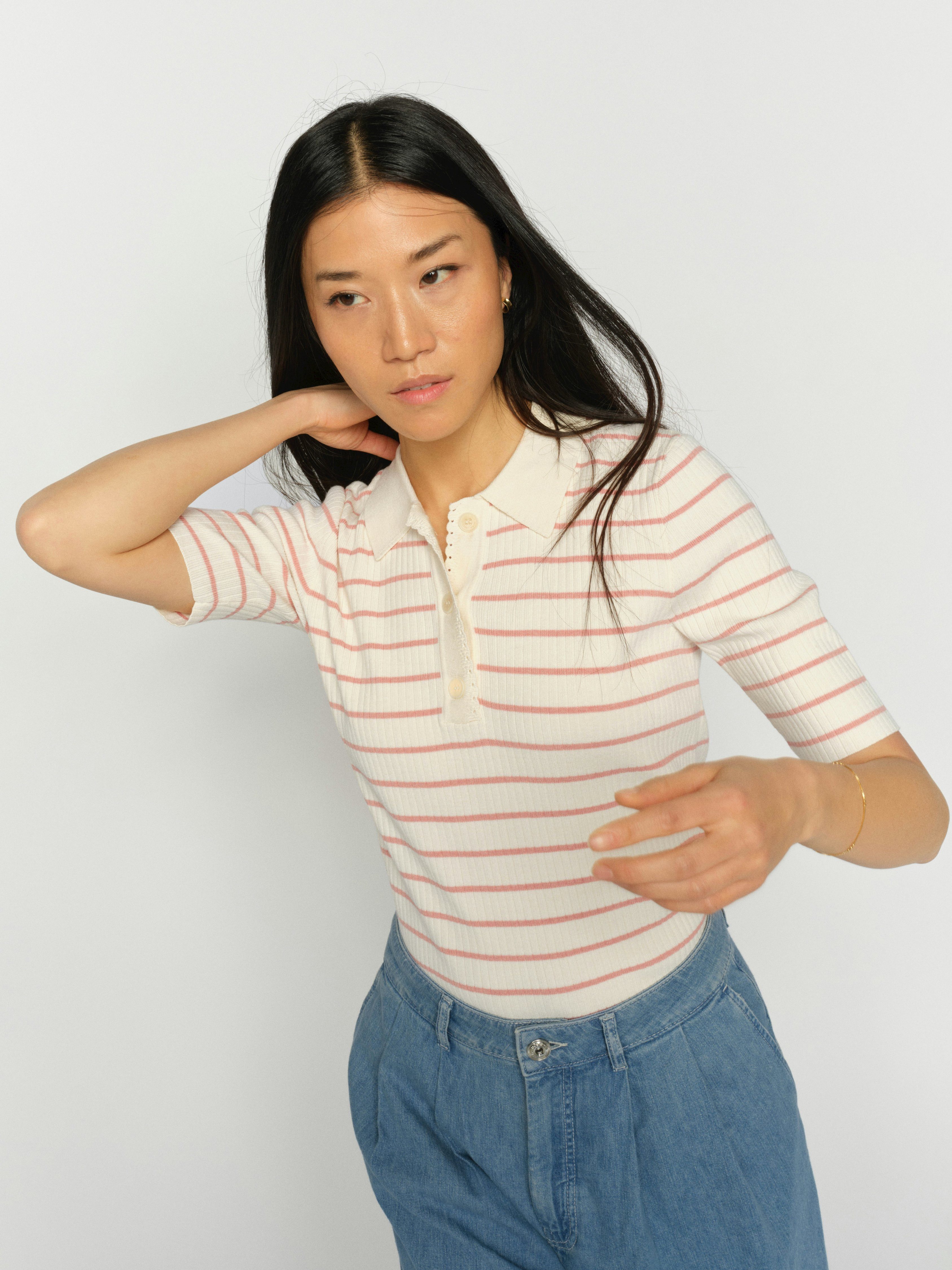 Mos Mosh Kurzarmpullover MMCaliz Stripe SS Knit
