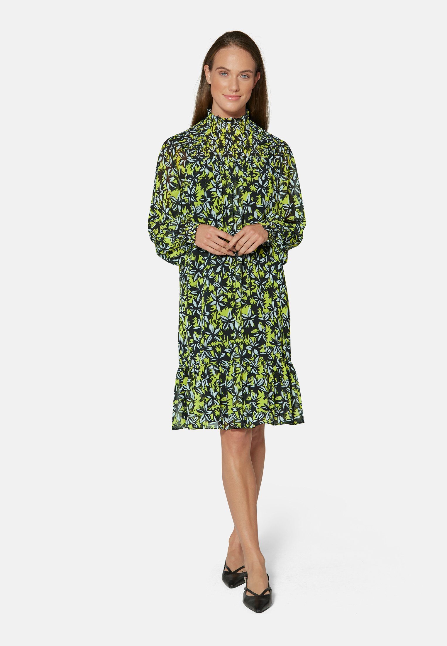 Damen Kleider MADELEINE A-Linien-Kleid Langärmeliges Kleid mit Unikat-Print