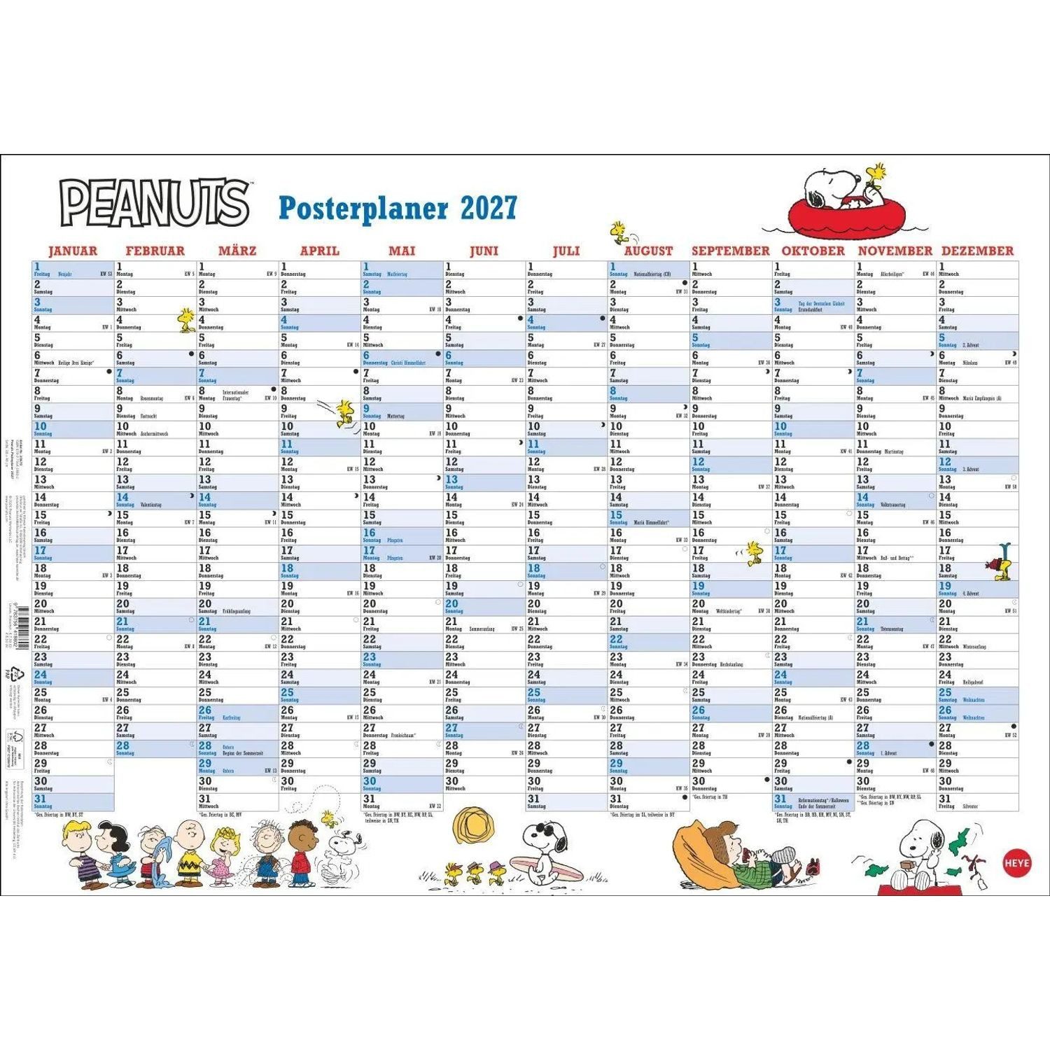 HEYE Wandkalender Peanuts Posterplaner 2027