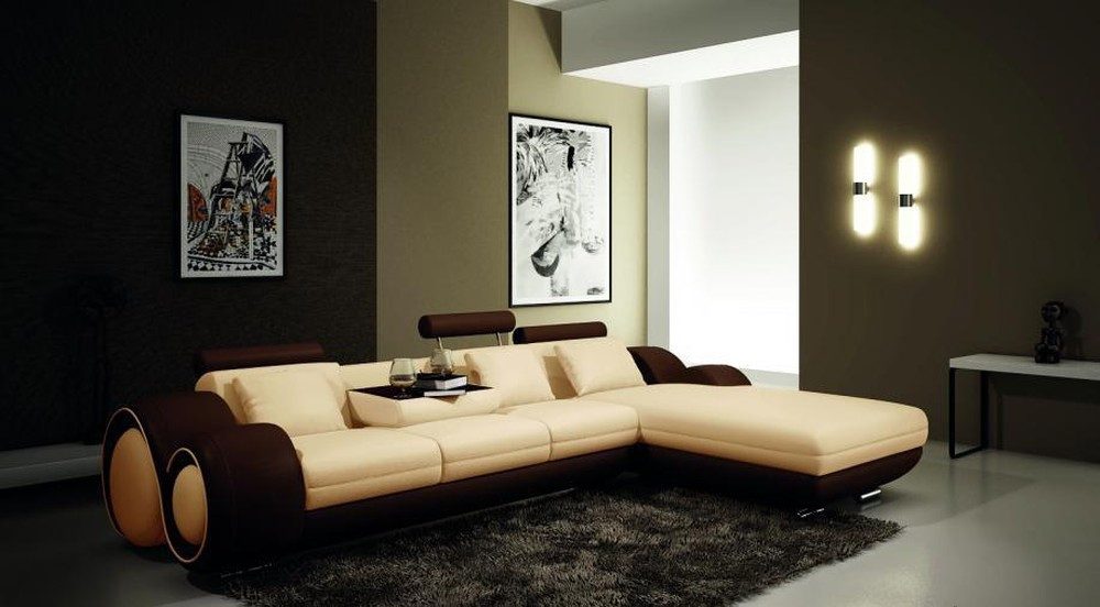 JVmoebel Ecksofa Patented Wohnlandschaft BERLINb aus italienischem Rindsleder, Made in Europa