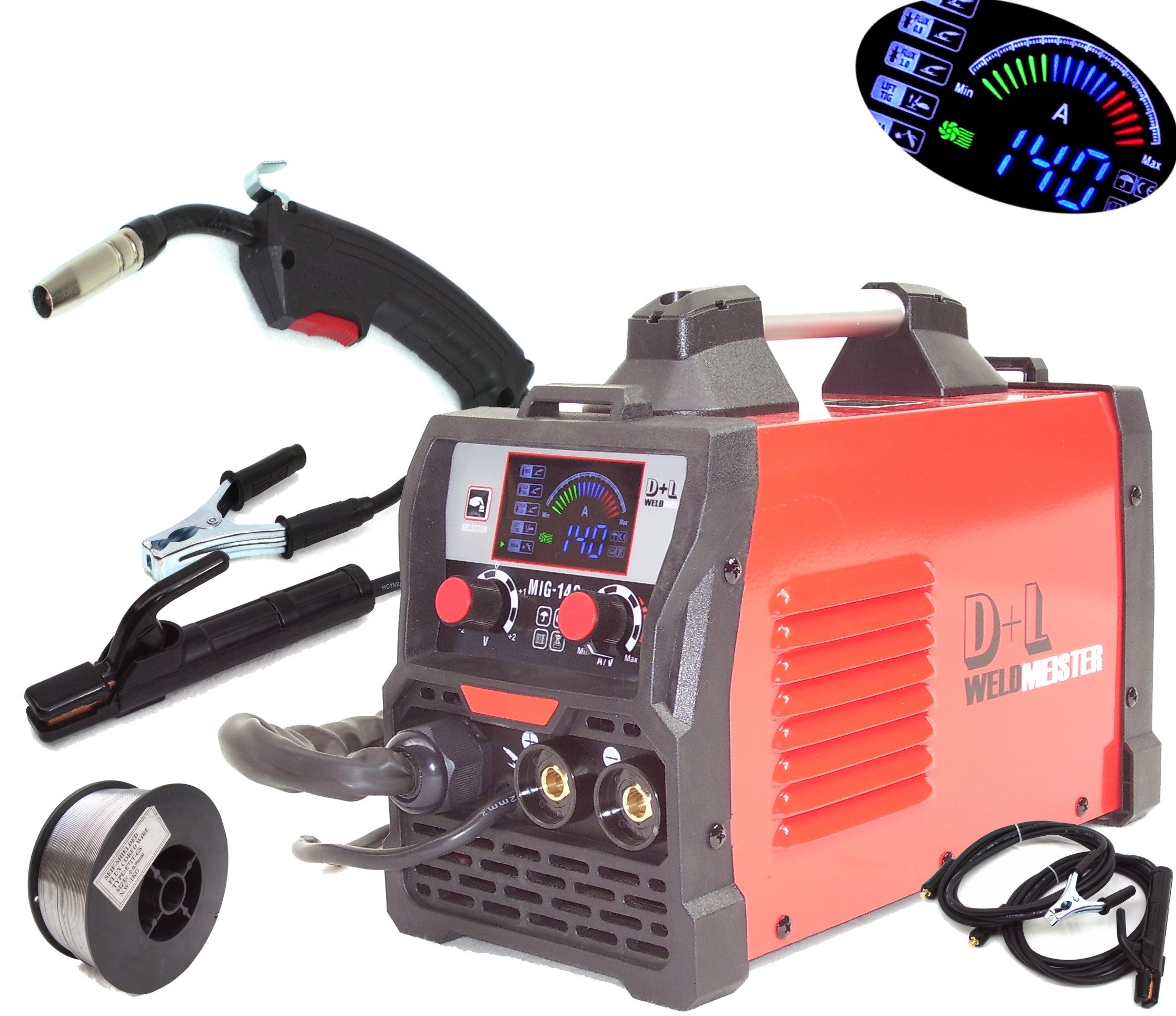 Apex Schutzgasschweißgerät 5in1 Schweißgerät 140A Mig/Mag Wig E-Hand Fülldrahtschweißen 13957, 1-tlg.