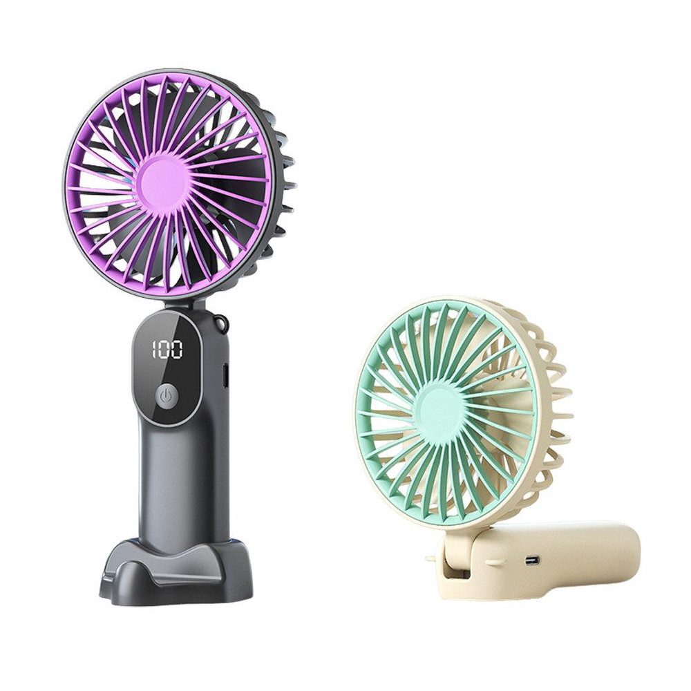 Minicloss Handventilator Tragbarer Mini Ventilator, Wiederaufladbar, Kleiner Taschenventilator, Mit 6 Geschwindigkeitsstufen, Faltbarer USB-Ventilator für Büro