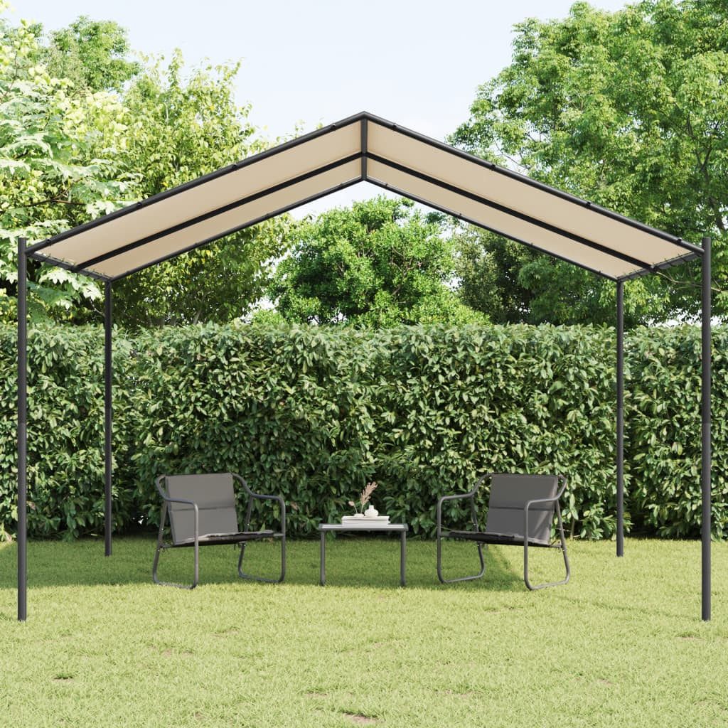 vidaXL Partyzelt Gartenpavillon Beige 4x4 m Stahl und Stoff