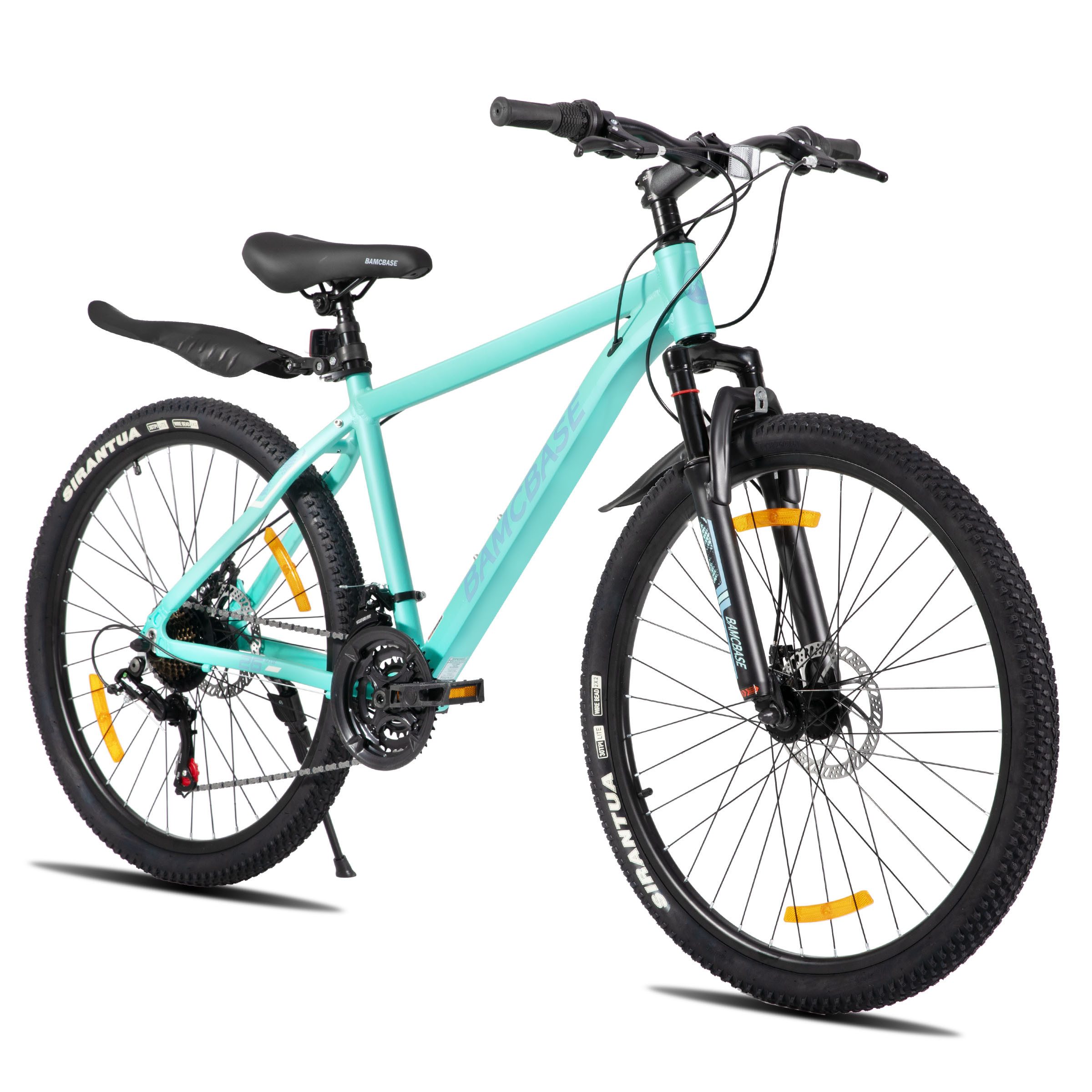 HILAND Mountainbike 26 27,5 Zoll Geländefähiges Fahrrad für Männer und Frauen, Aluminiumrahmen, 21-Gang, mechanischen Scheibenbremsen und Federgabel