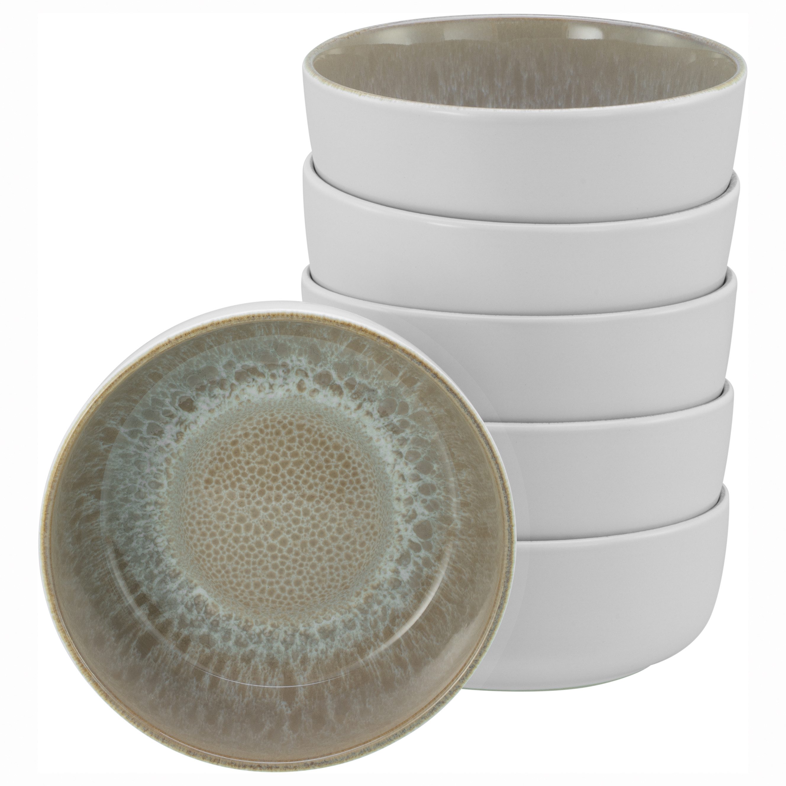 my home Müslischale modernes Schüssel-Set Nydala, Geschirr-Set, Bowl, Steinzeug, (Set, 6-tlg), hohe Haltbarkeit, spülmaschinen- & mikrowellengeeignet, Reaktivglasur