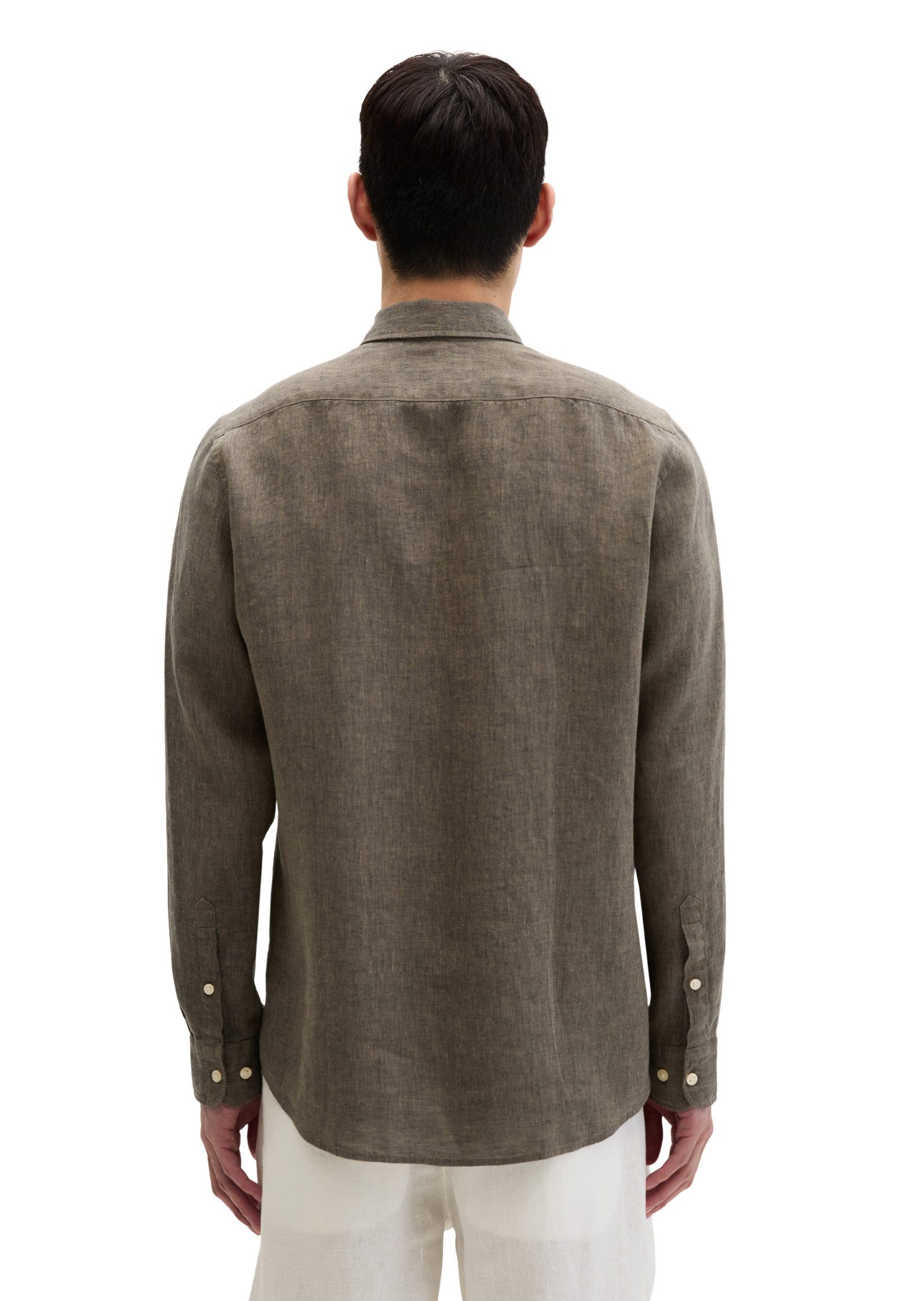 Marc O'Polo Langarmhemd aus feinem Leinen-Chambray