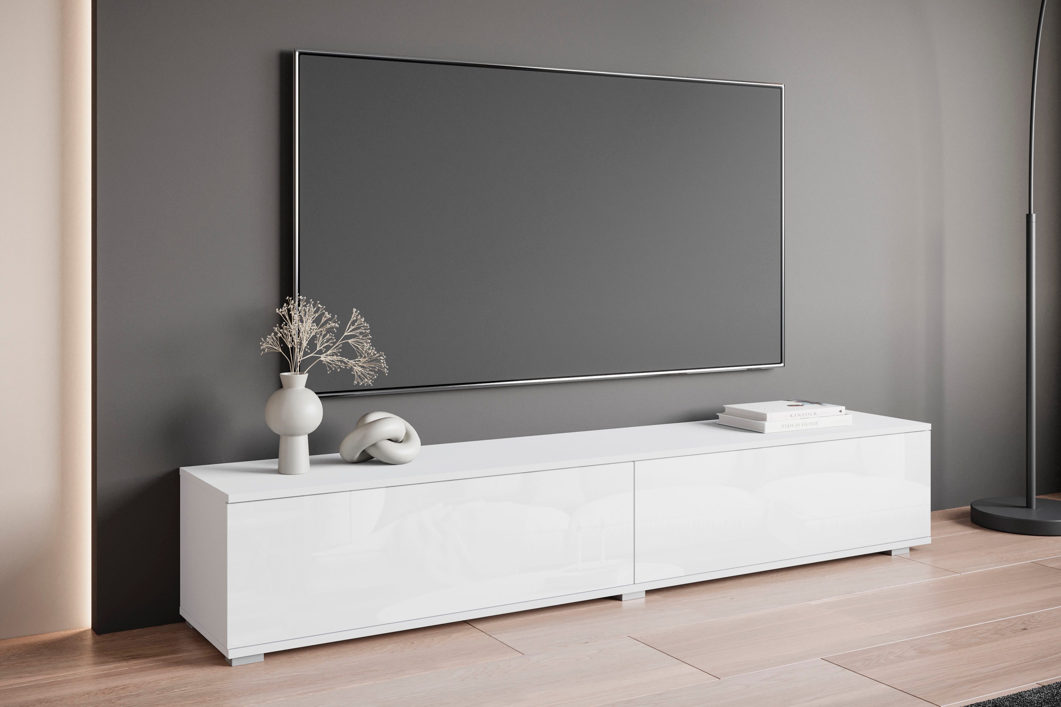 OTTO home Lowboard Kenia (1 St), 2 Klappen – flexibel hängend oder stehend montierbar