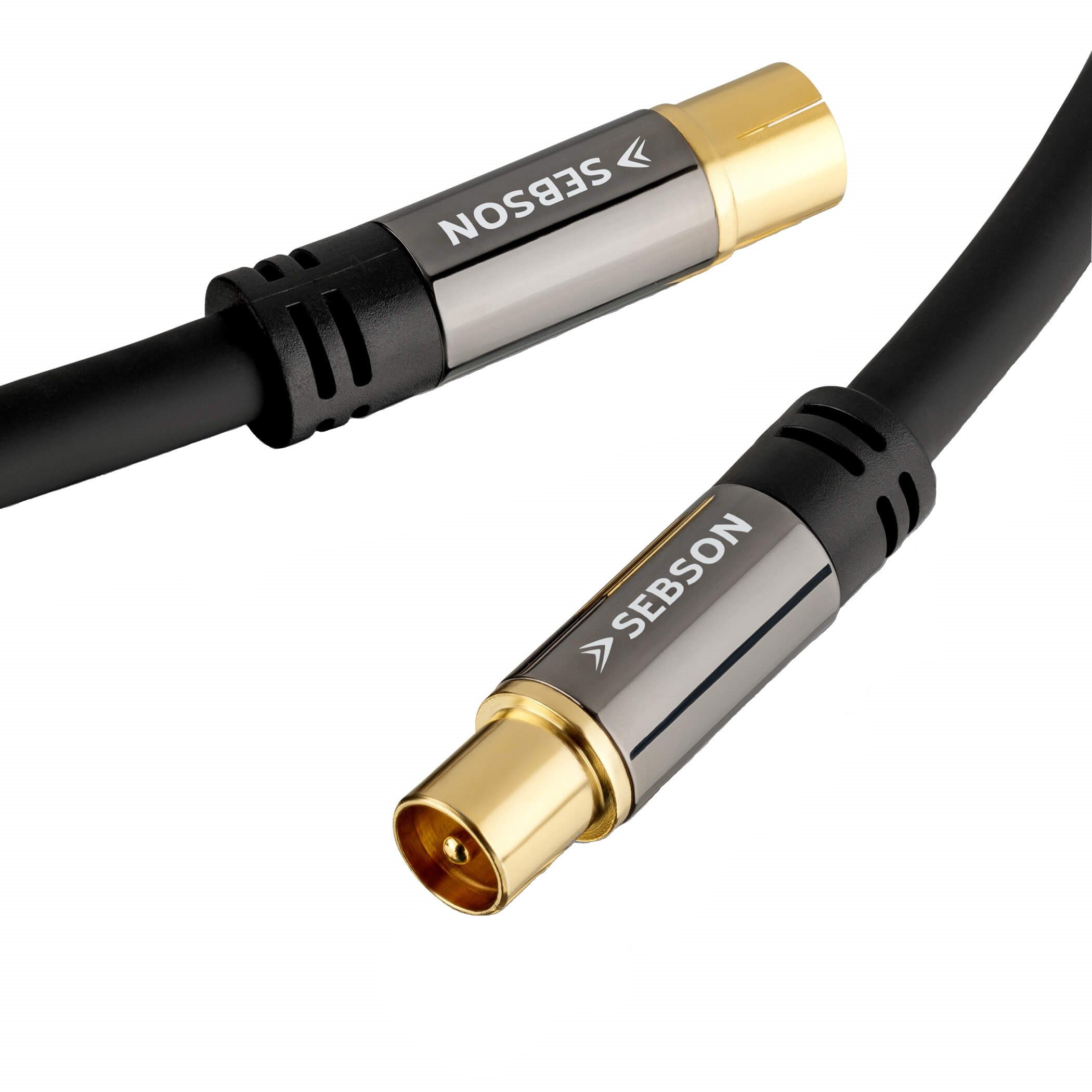 SEBSON TV Antennenkabel 10m - Koax Stecker/Koax Buchse - 105dB, Koaxial Kabel TV-Kabel, (1000 cm)