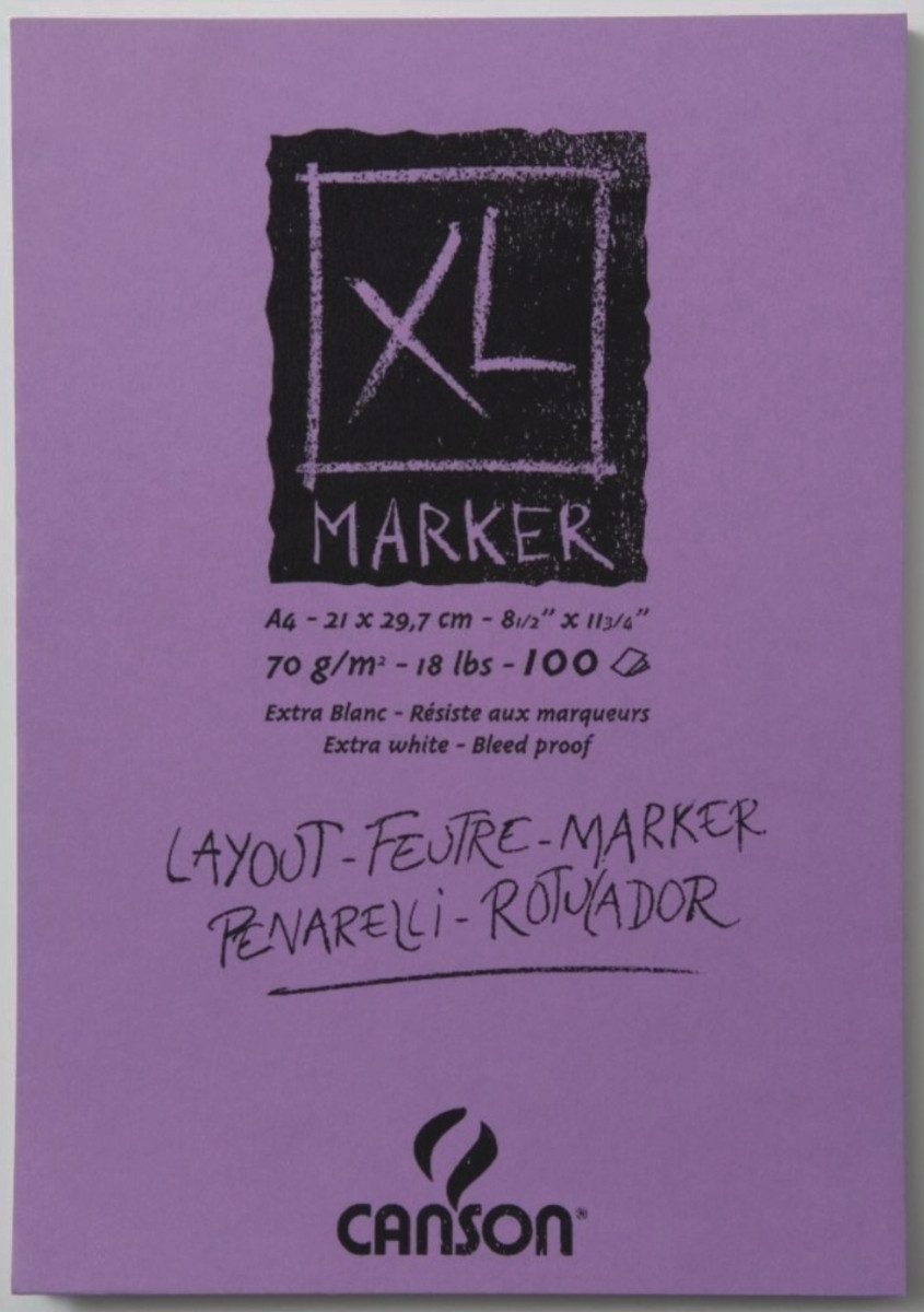 canson Zeichenpapier Marker Block A4 70g/qm 100 Blatt sehr weiß