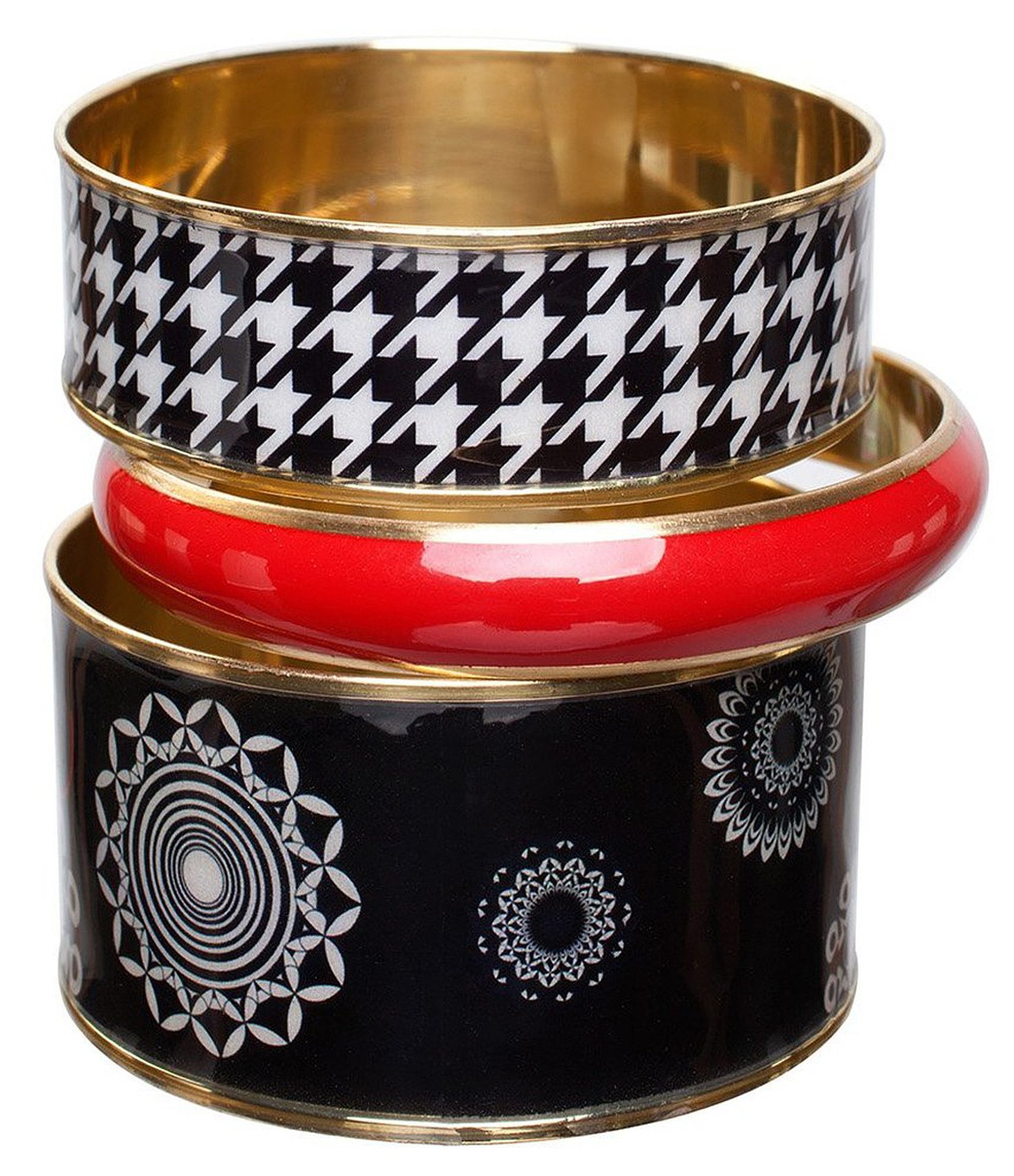 Desigual Armreif Set Geofresh (3-tlg), Armband 3-teilig antik vergoldet Durchmesser Innen ca.6,5cm