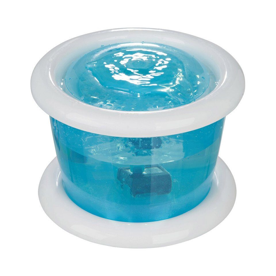 TRIXIE Futterbehälter Wasserautomat Bubble Stream für Katzen blau/weiß