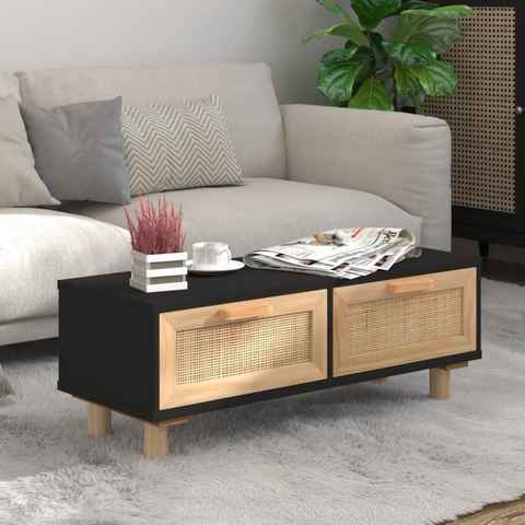 vidaXL Couchtisch Couchtisch Schwarz 80x40x30 cm Holzwerkstoff Massivholz Kiefer (1-St)