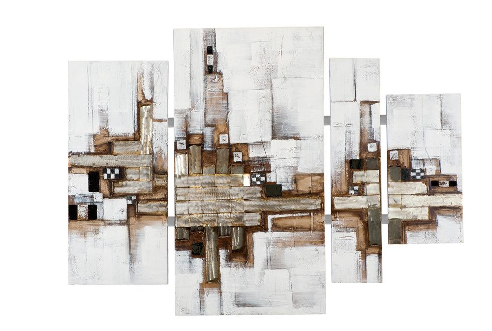 ArtUniverse Gemälde Leinwandbild Geflochtenes Metall 115 x 159 cm, Abstrakt