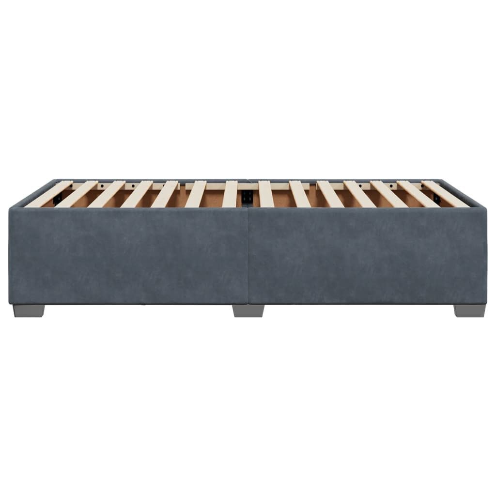 vidaXL Bett Bettgestell ohne Matratze Dunkelgrau 90x200 cm Samt – Bild 5 von 5