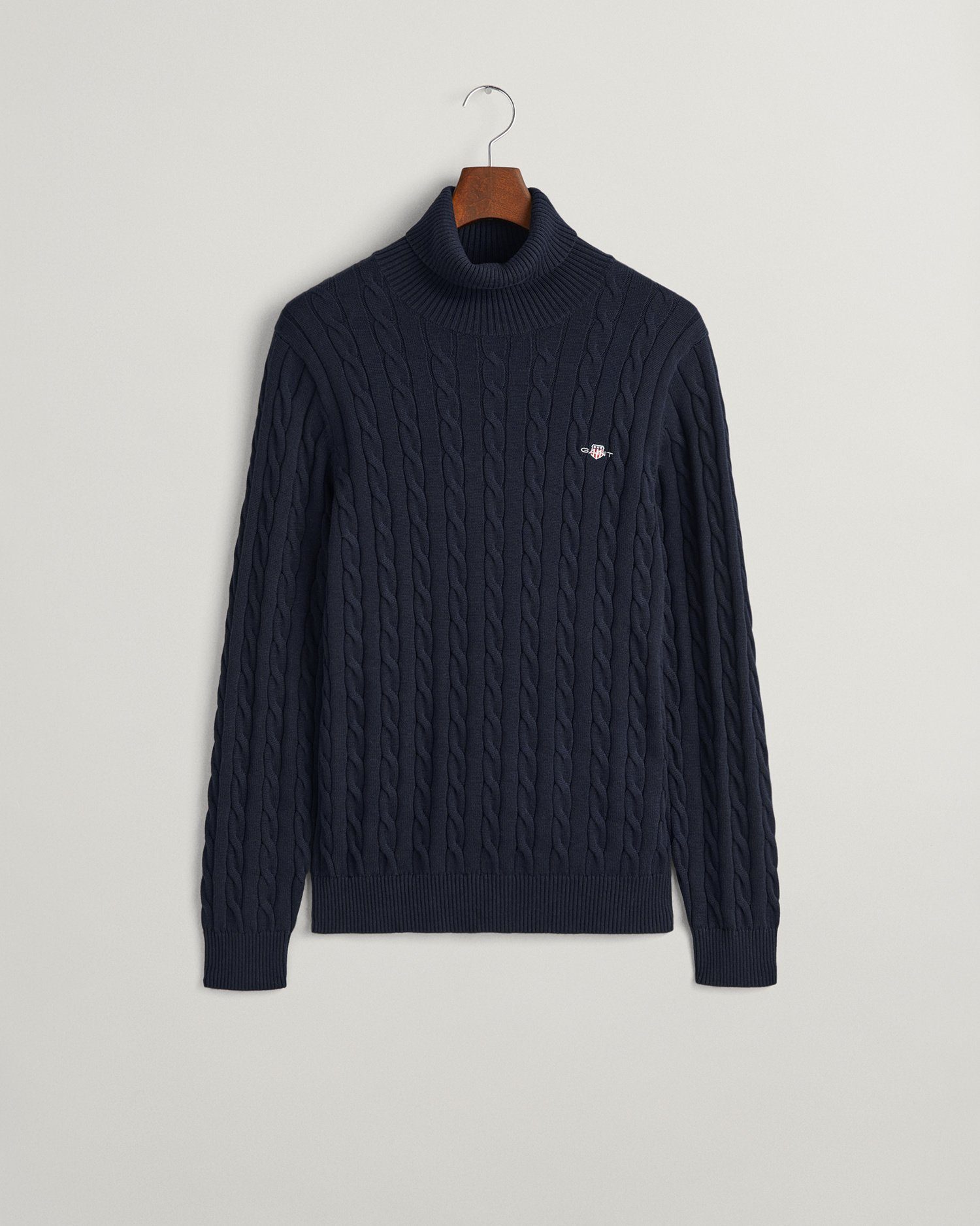 Gant Rollkragenpullover Zopfstrick Rollkragenpullover aus Baumwolle