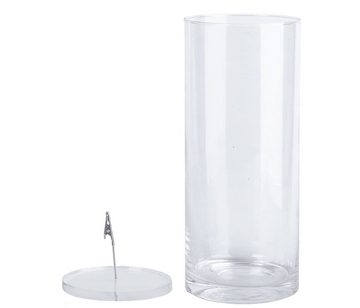 esschert design Kugelvase Versunkene Blumen Vase 30cm Glas mit Clip unter Wasser Pflanzen Deko (1 Vase)