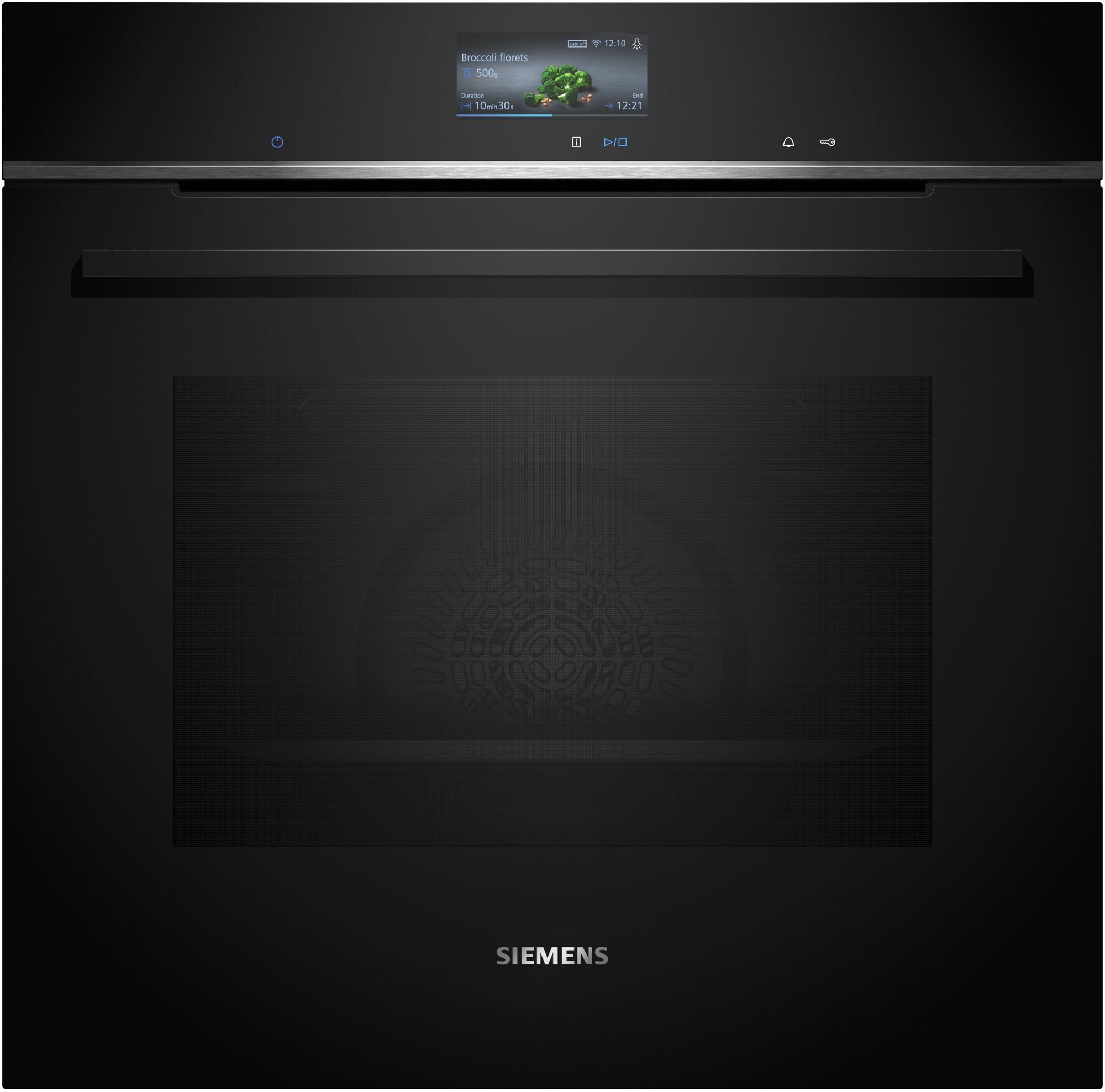 SIEMENS Backofen iQ700 HB736G1B1 Einbau-Backofen, Schwarz, Edelstahl, EEK: A+, mit Teleskopauszug nachrüstbar, 13 Beheizungsarten