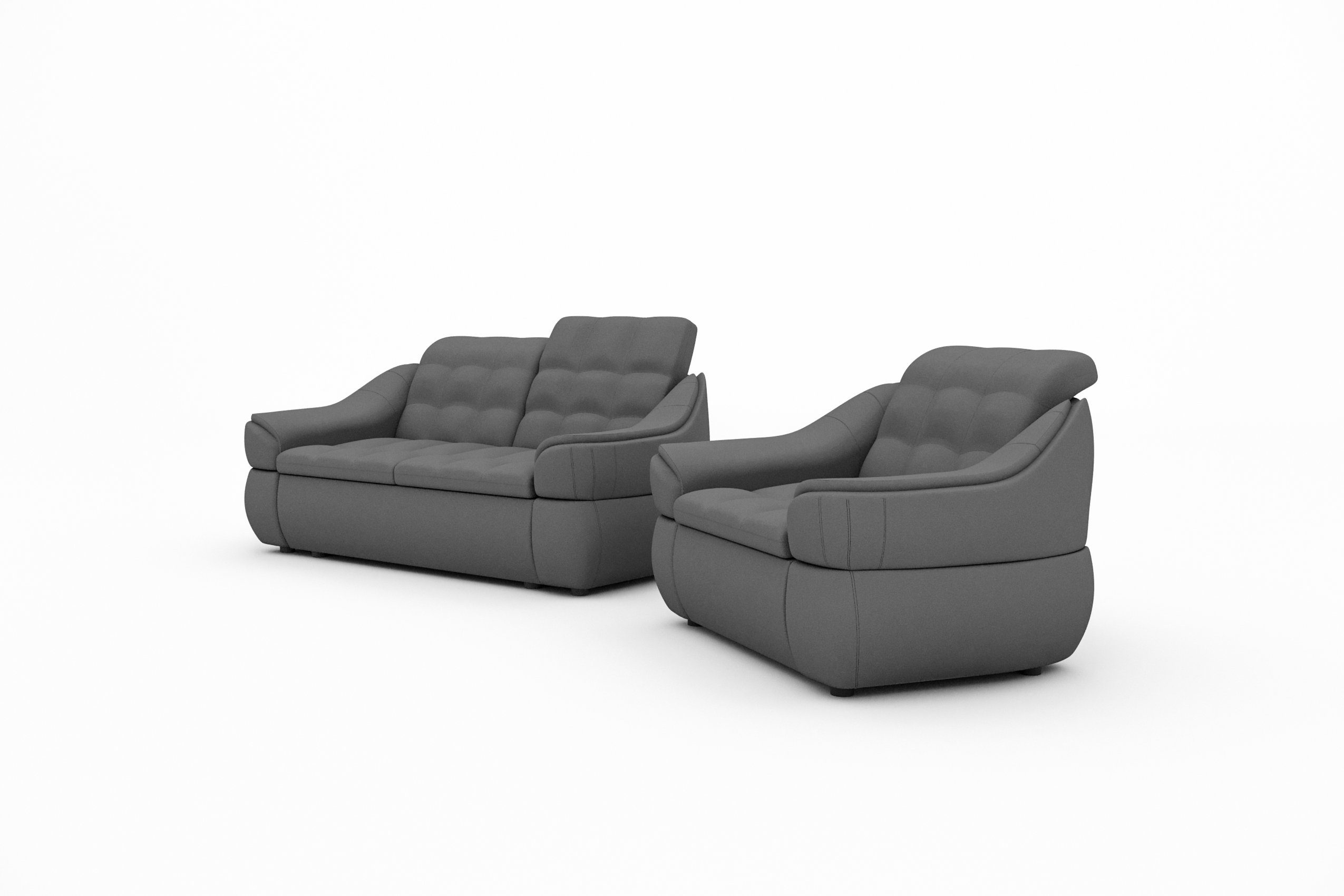 Polstergarnitur Modern (2-tlg), Design Sessel, aus Alisa, 2-Sitzer bestehend (Set Sofa und Stylefy