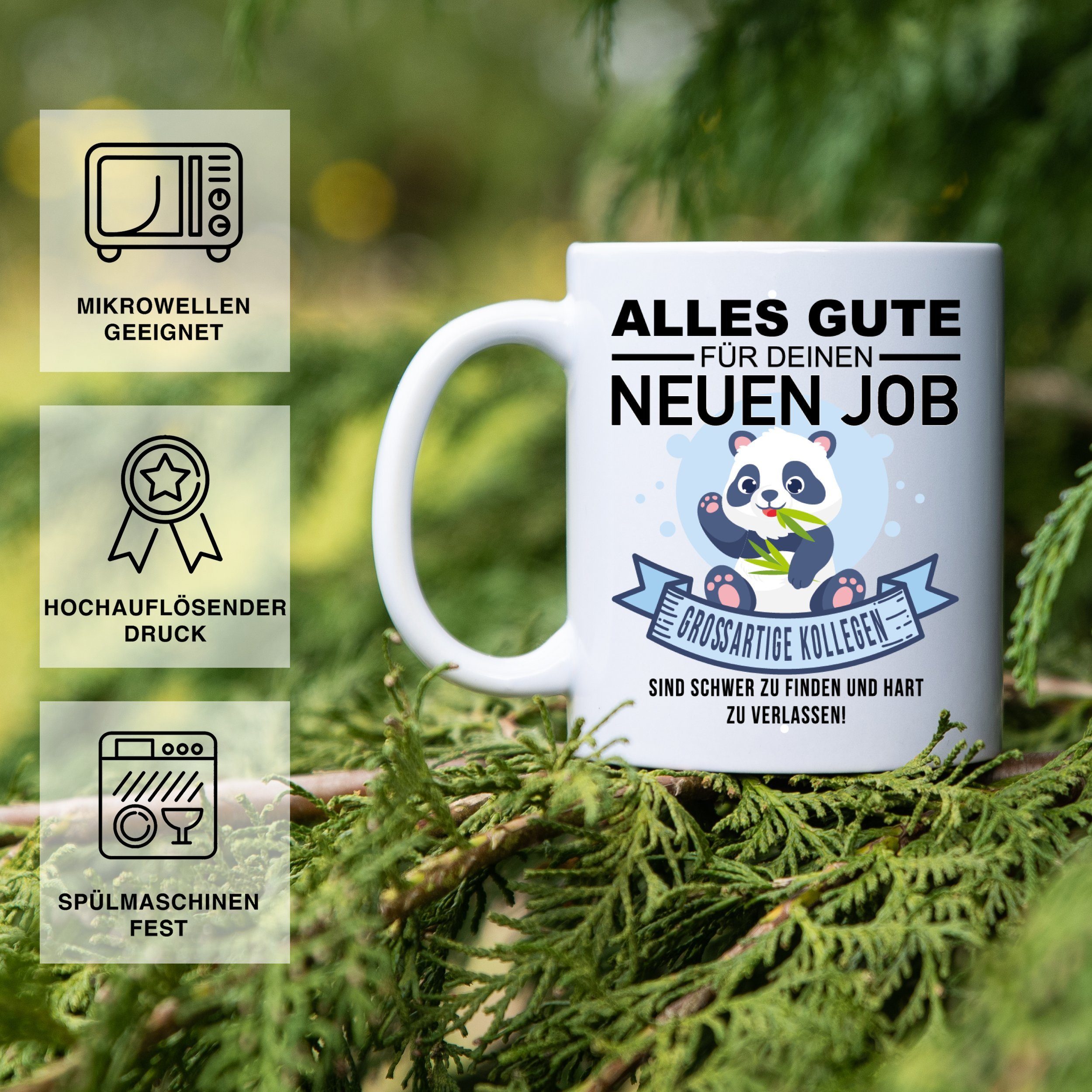 Giftandprint Tasse Jobwechsel Tasse Geschenk Kollegen Abschied Abschiedsgeschenk Panda, Inkl. Geschenkverpackung