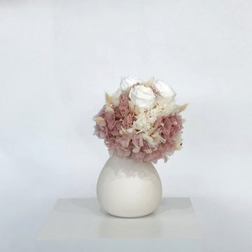 Trockenblume Unendliche Eleganz: Brautstrauß in Zarten Weiß/Creme und Rosé, LYKKE & You, Höhe 30 cm