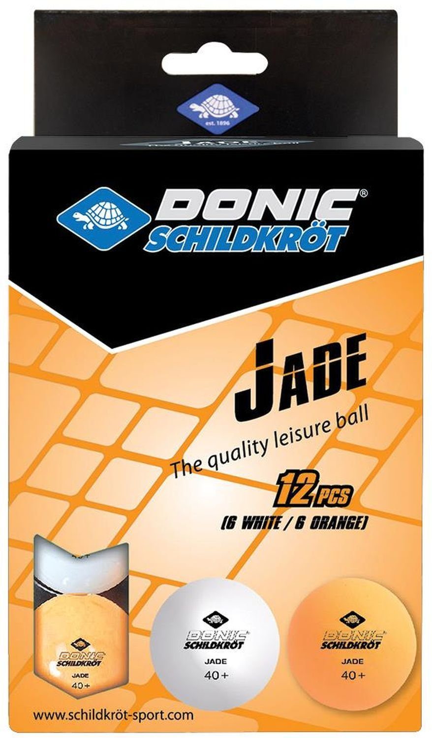 Donic-Schildkröt Tischtennisball Jade 12 Stück 6x orange, 6x weiß, Tischtennis Bälle Tischtennisball Ball Balls