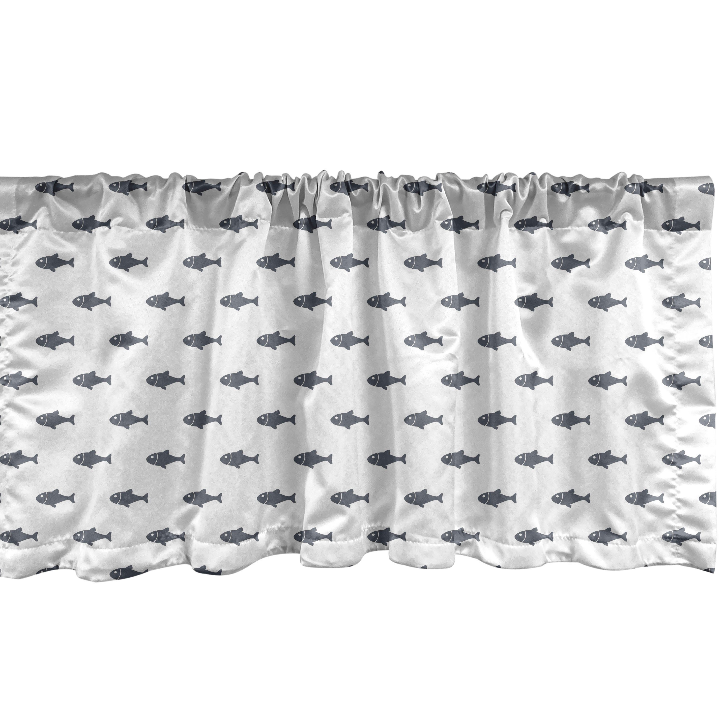 Scheibengardine Vorhang Volant für Dekor Stangentasche, Abakuhaus, von Microfaser, Küche mit Schoal Schlafzimmer Flüchtiger Fisch Ozean