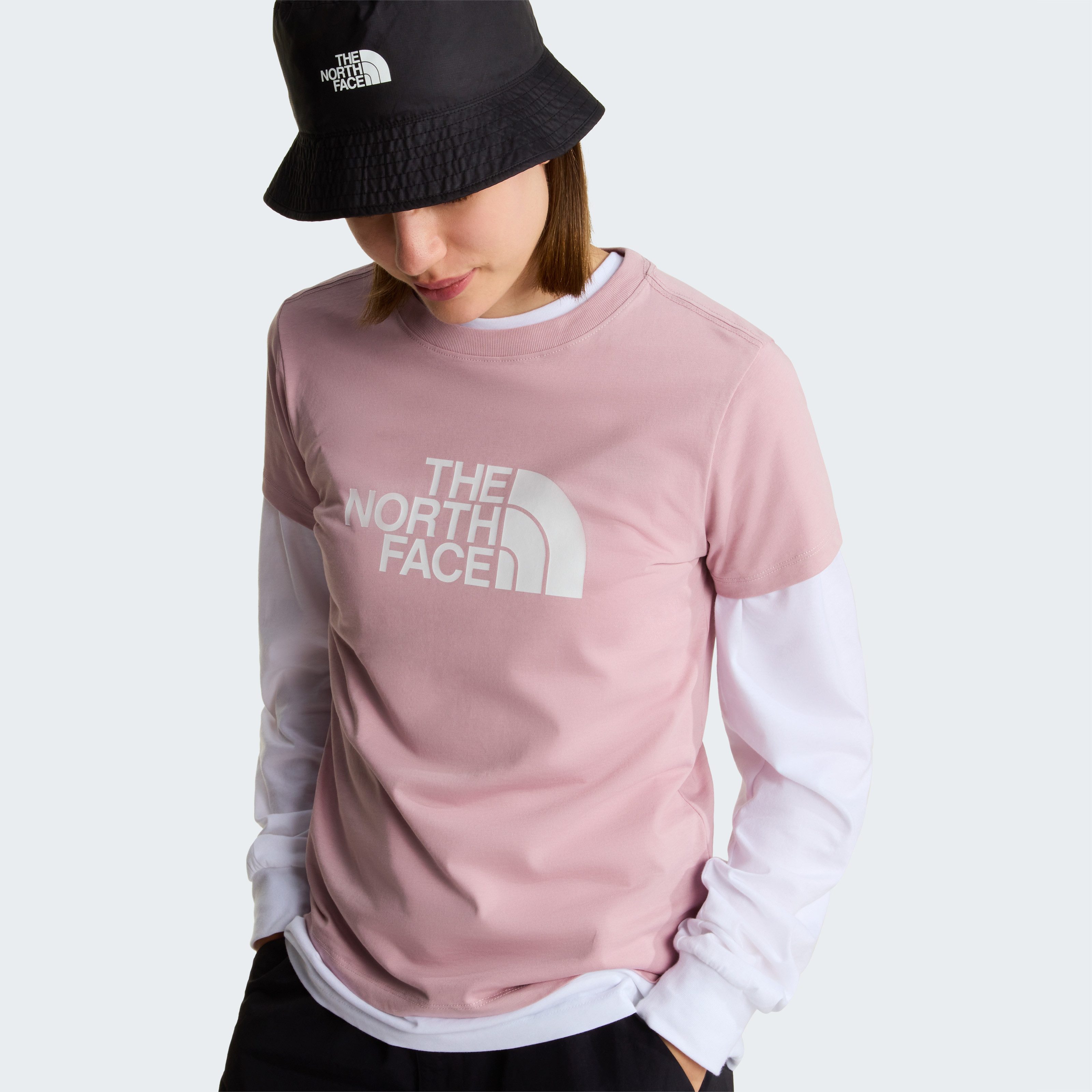 The North Face T-Shirt W EVOLUTION HALF DOME SLIM SHORT SLEEVE TEE schmaler Schnitt, kurze Ärmel, atmungsaktives Material