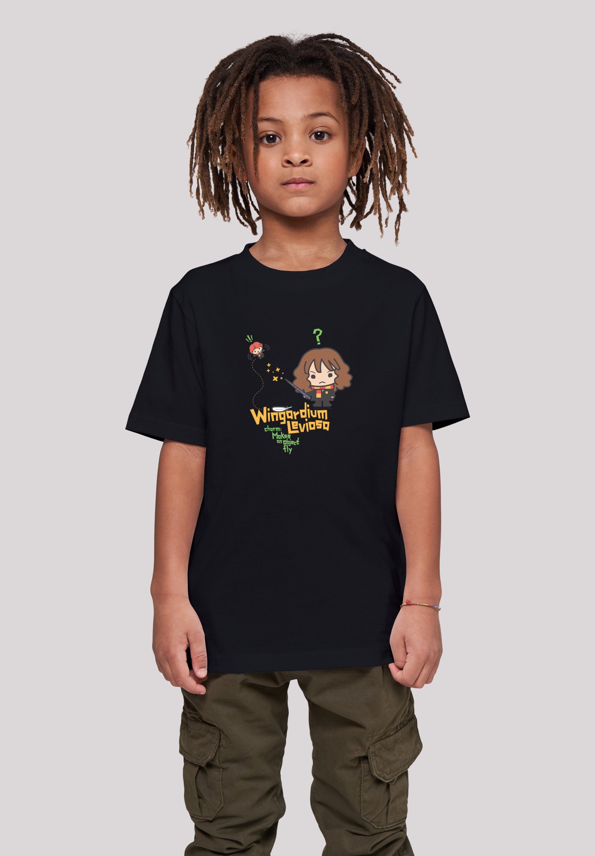 schwarz Print T-Shirt Hermione Harry Granger Potter Junior F4NT4STIC Leviosa Wingardium