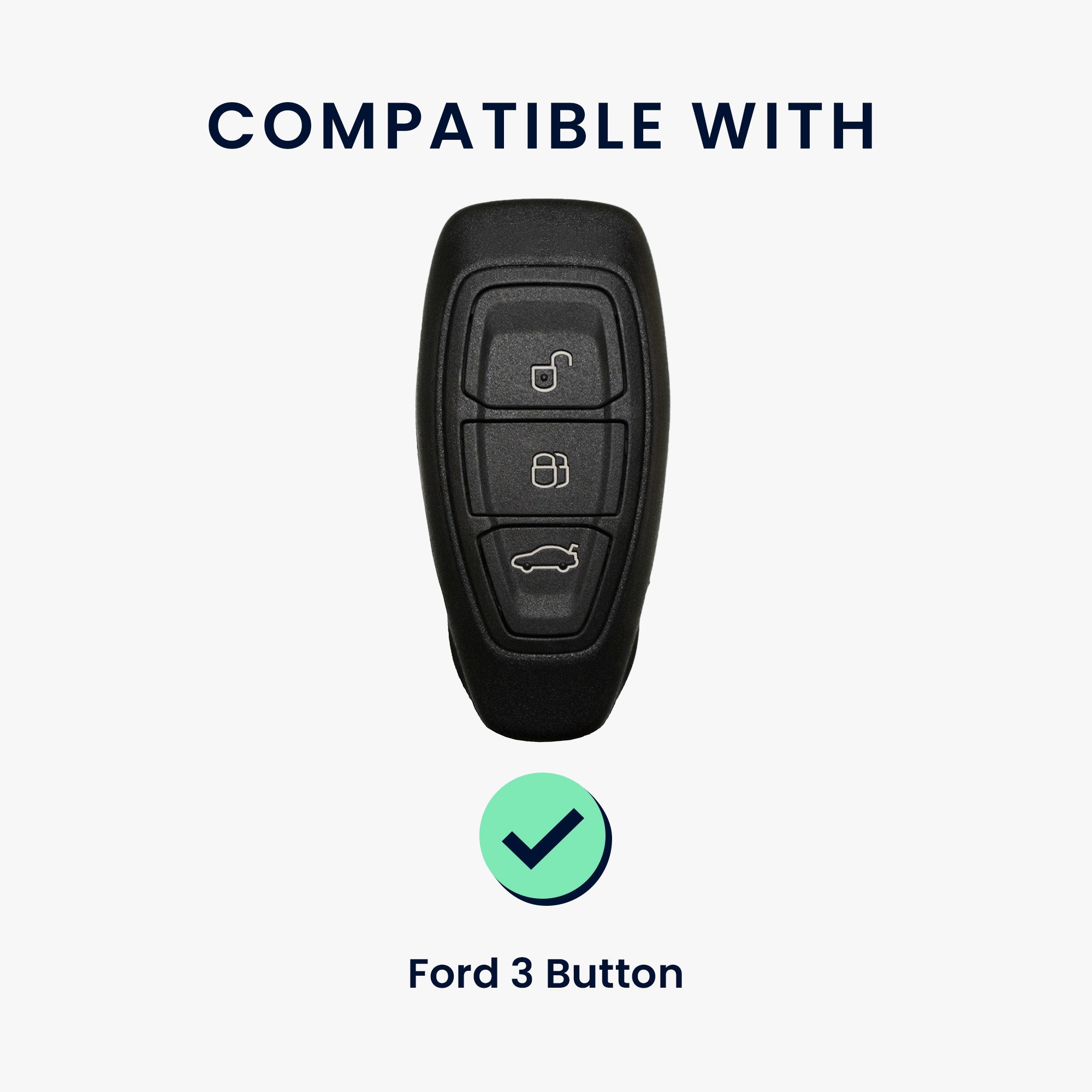 kwmobile Schlüsseltasche Hülle für Ford 3-Tasten Autoschlüssel Keyless Go ( günstig online kaufen