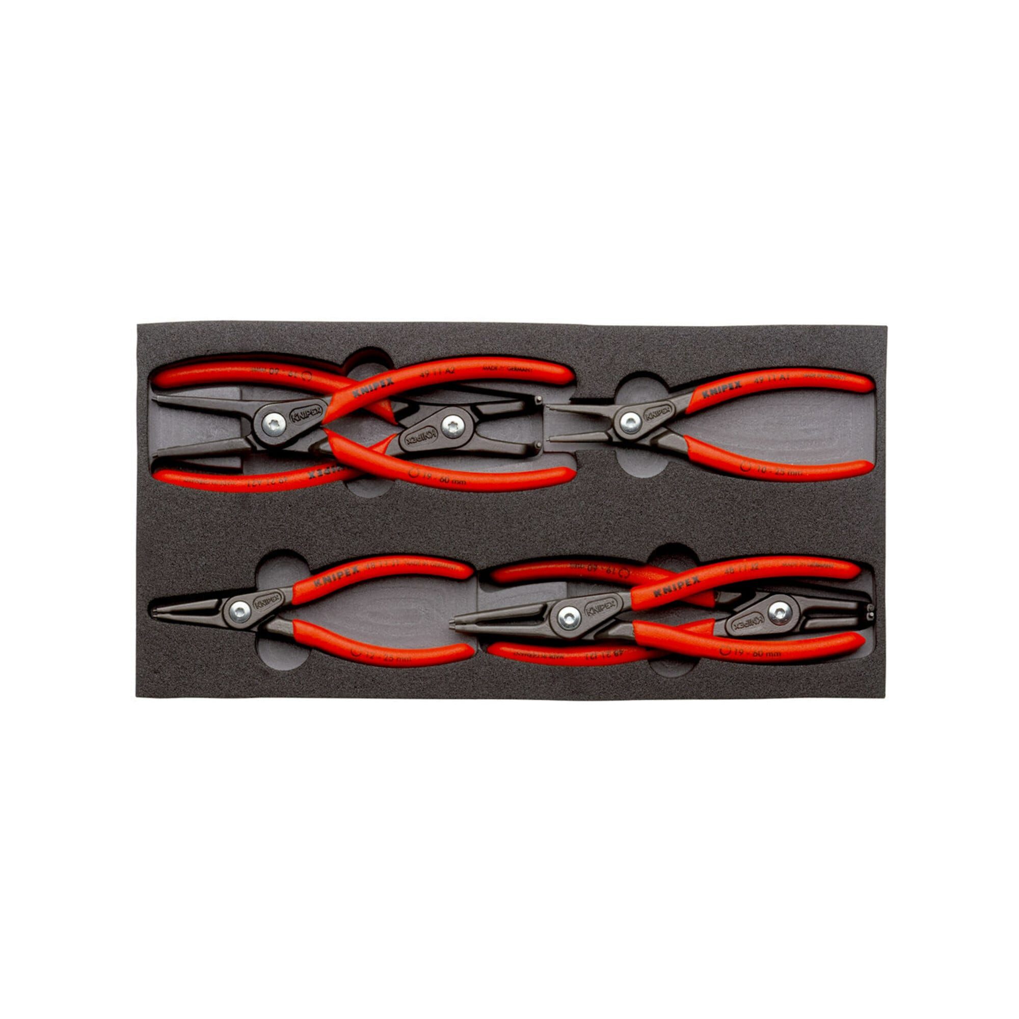 Knipex Zangenset KNIPEX 00 20 01 V02 Präzisions-Sicherungsringzangen-Set in Schaumstoff