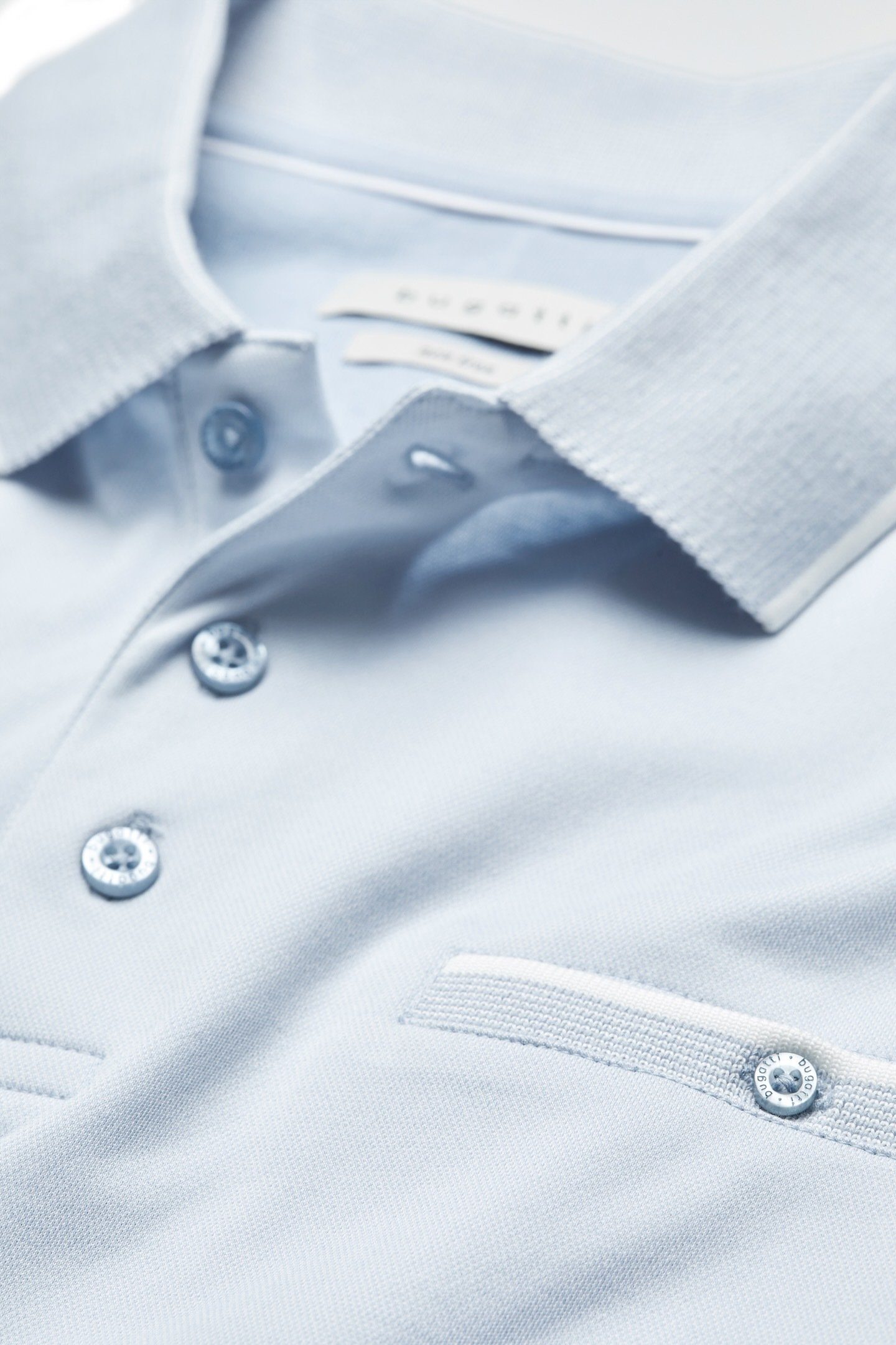 bugatti abgesetzten Details Poloshirt hellblau farblich mit