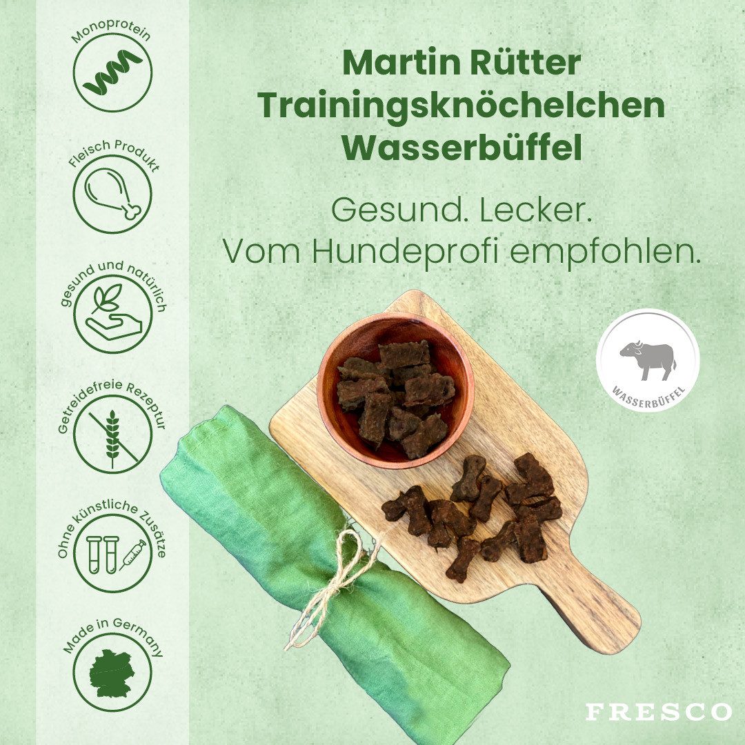 Fresco Dog Martin Rütter Trainingsknöchelchen Wasserbüffel 1kg, Hunde Leckerli, Snack für: Hunde, Hypoallergen, getreidefrei & zuckerfrei