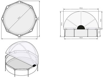 EXIT Framepool Black Wood Pool ø300x76cm, mit Filterpumpe und Abdeckung - schwarz