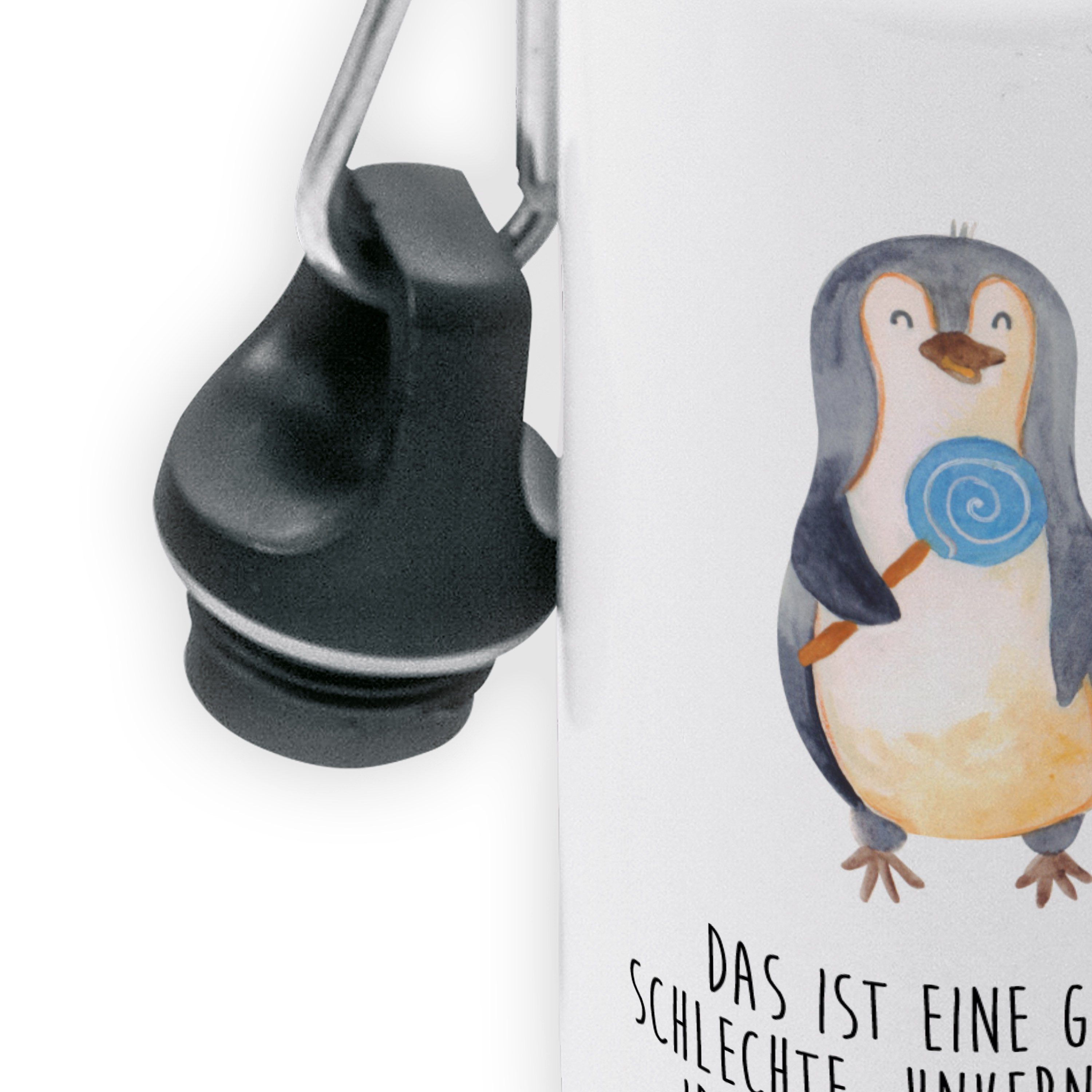 Kinder, Kids, Pinguin - & Geschenk, Kindergarten Weiß Flasche Mrs. - Trinkflasche Lolli Panda Mr.