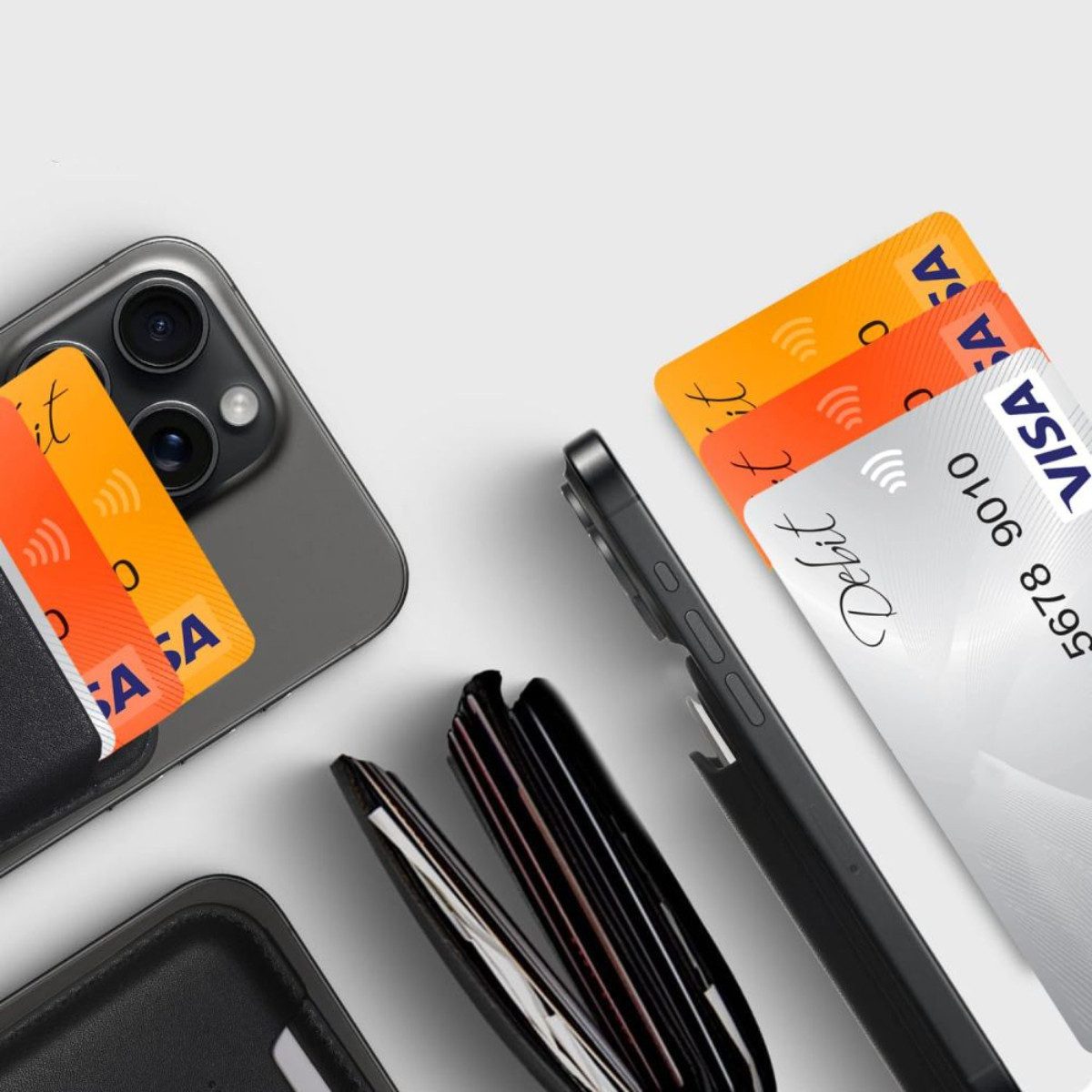 TECH PROTECT Smartphone-Hülle MagWallet, MagSafe-Kartenhalter für bis zu 3 Karten