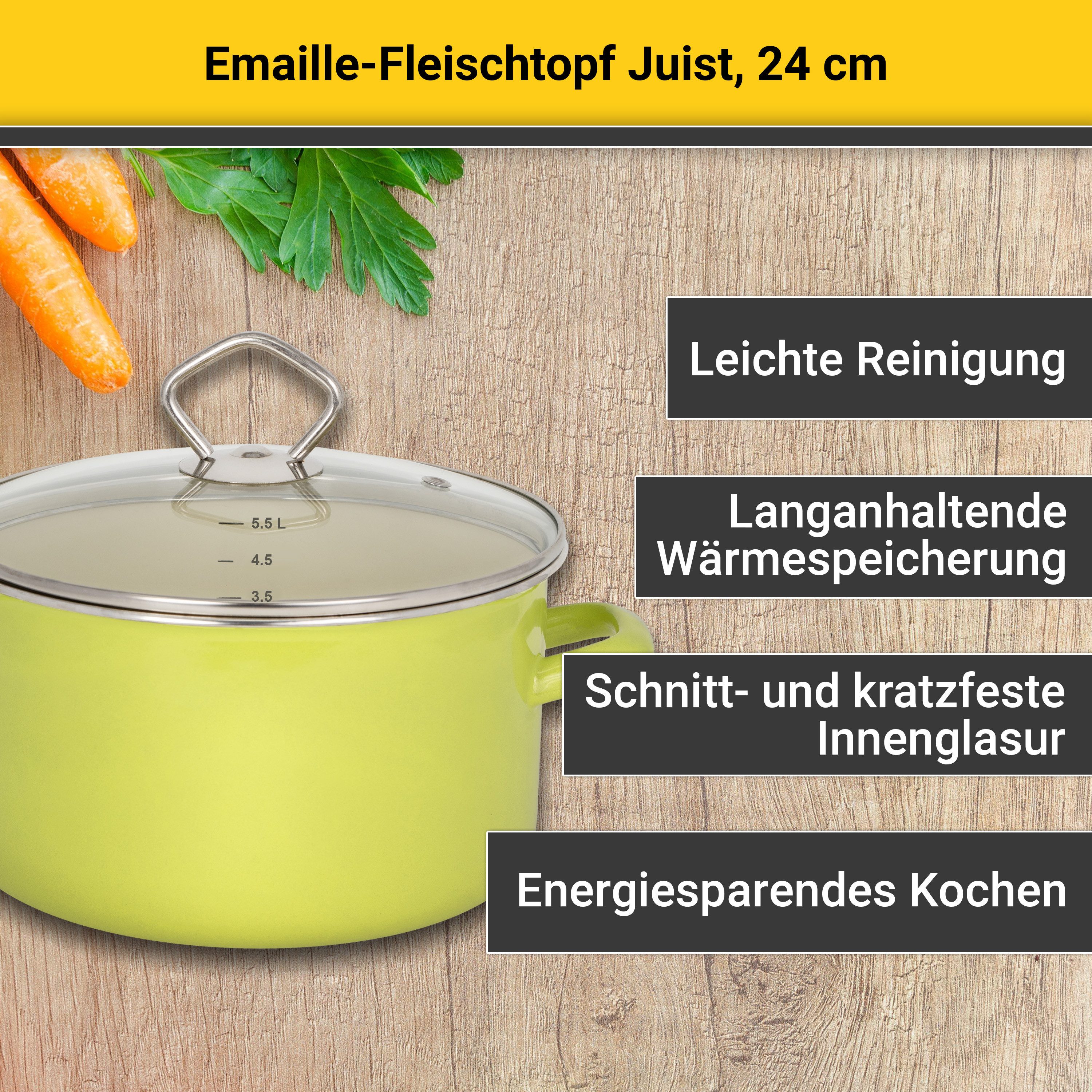 Krüger Fleischtopf Juist, Emaille (1-tlg), Induktionsgeeignet