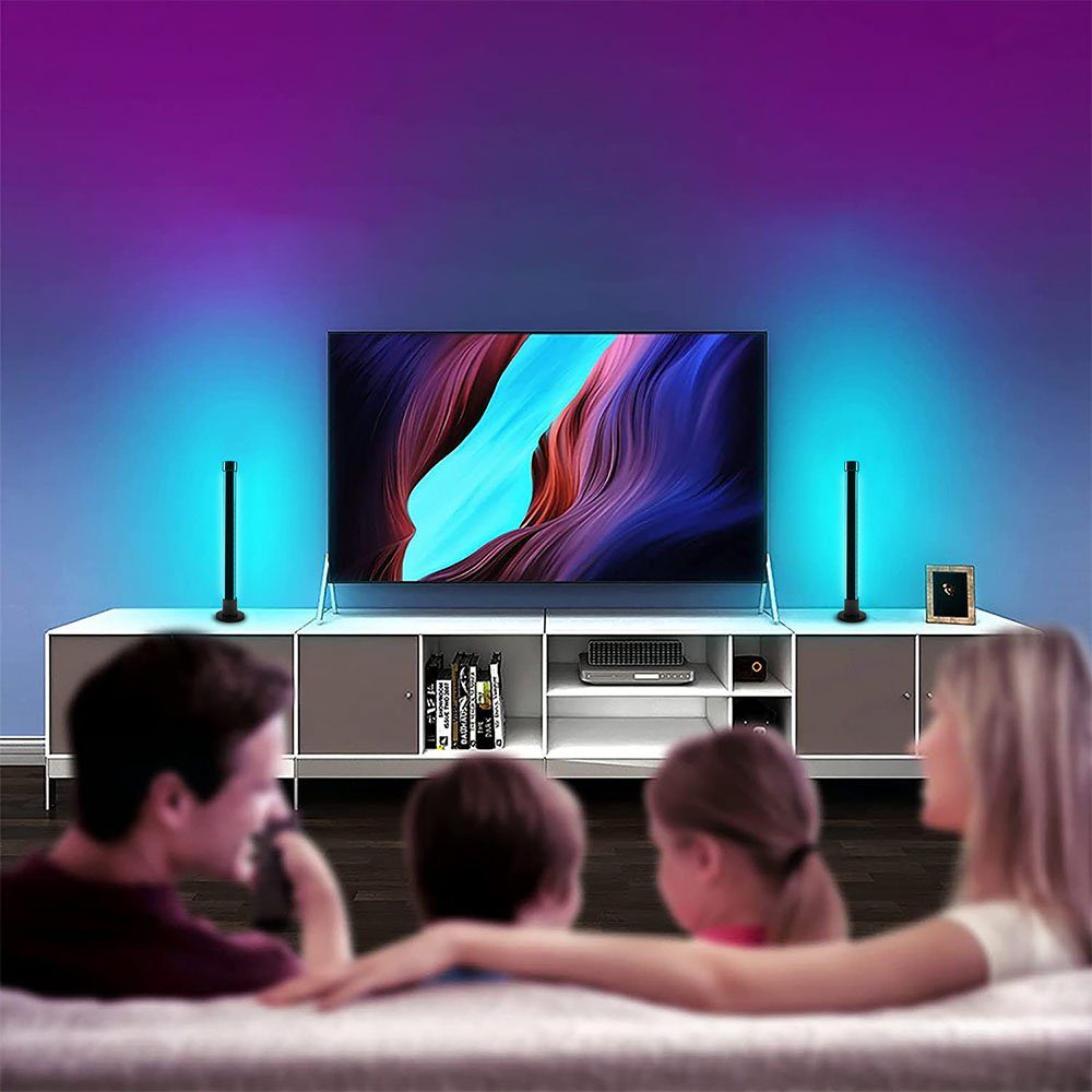 Rosnek LED-Streifen Smart LED Lightbar, RGB TV Hintergrundbeleuchtung für Gaming, PC Deko, mit Bluetooth, App und Fernbedienung, Sync mit Musik, LED Lichtleiste