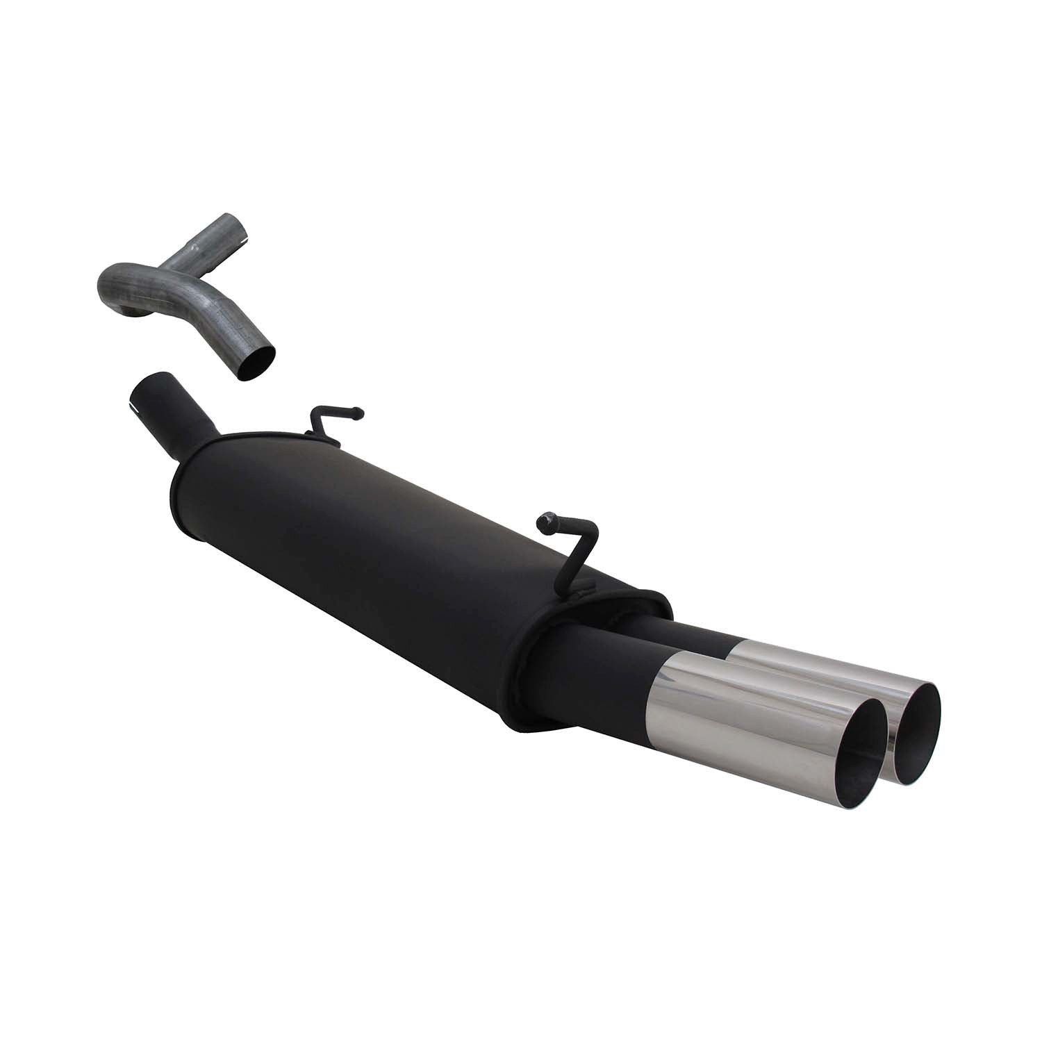 OMAC Auspuff-Flexrohr Novus Sportauspuff für Seat Ibiza 6L 2x76mm Endschalldämpfer, (1-tlg), Leicht austauschbar - Doppelter Ausgang