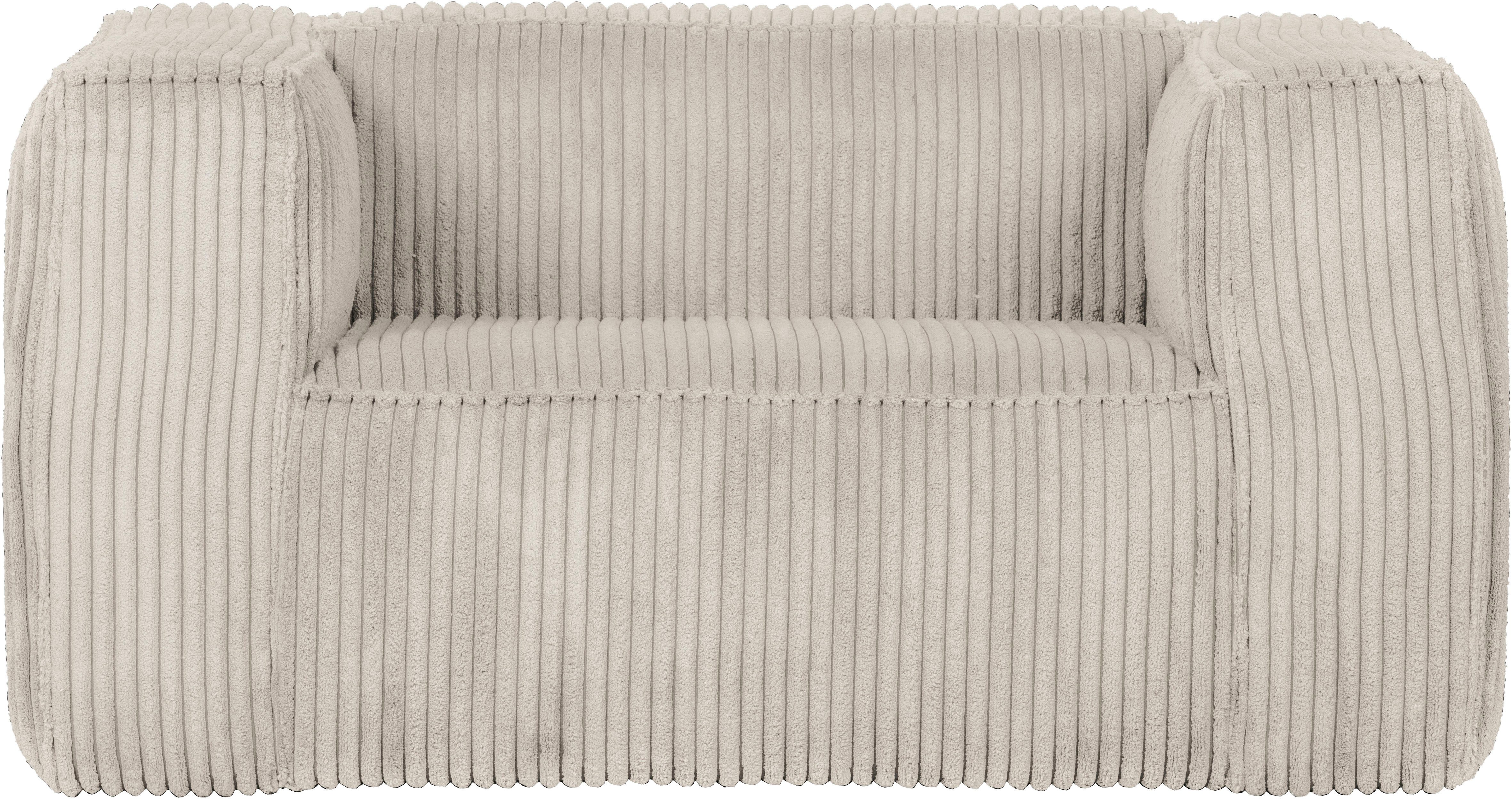 WOOOD Loungesessel Bean mit Split-Rippenbezug und Armlehnen B 146 x T 98 x H 74 cm, Hohe Verschleißfestigkeit, Teflon-Imprägnierung, Tragkraft 100 kg