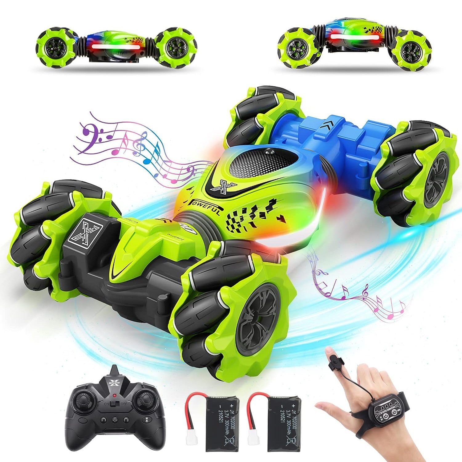 AKKEE RC-Auto Ferngesteuertes Auto für Kinder (Auto RC Stunt Car Ferngesteuerte Auto mit Handsteuerung, 1-tlg., 2,4 GHz 4WD Stunt Twist Car 360°Spielzeug Ferngesteuertes Auto Offroad), für Geburtstage, Feiertage, Kindertag, Halloween,Xmas und Weihnachten